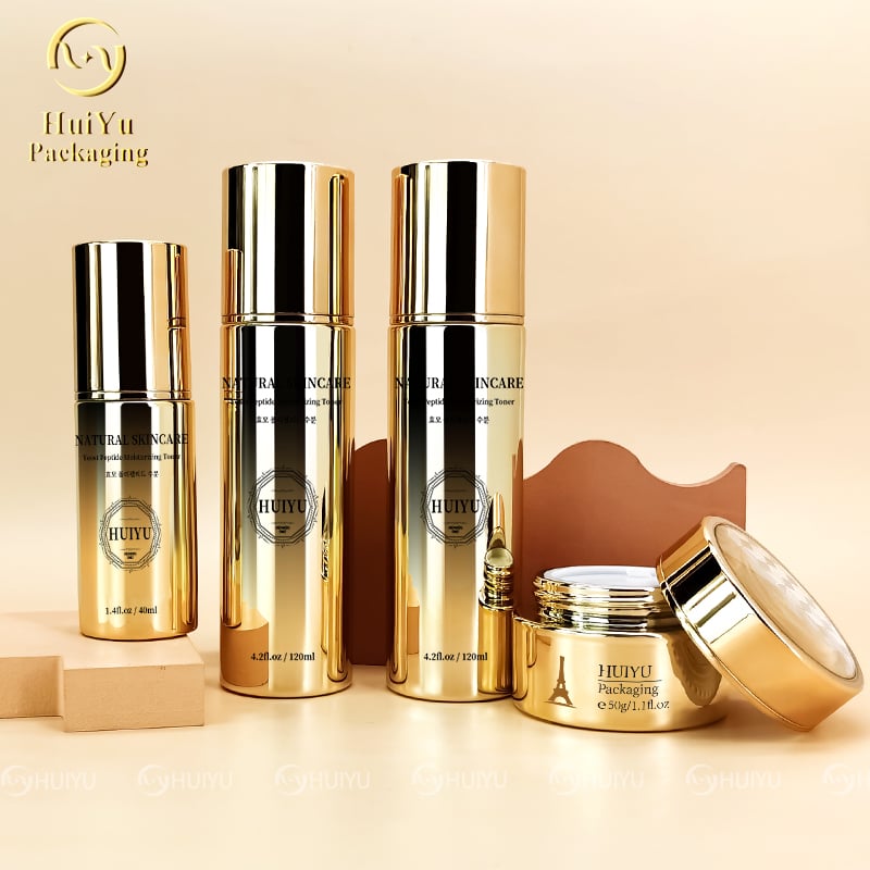Luxury Electroplate Silver Gold Essential Oil Serum Glass Bottle HY-2405