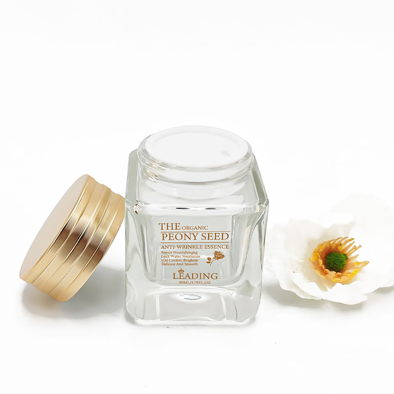 Clear 50g Empty Glass Jars with Silver Golden Aluminum Lid HY-1868