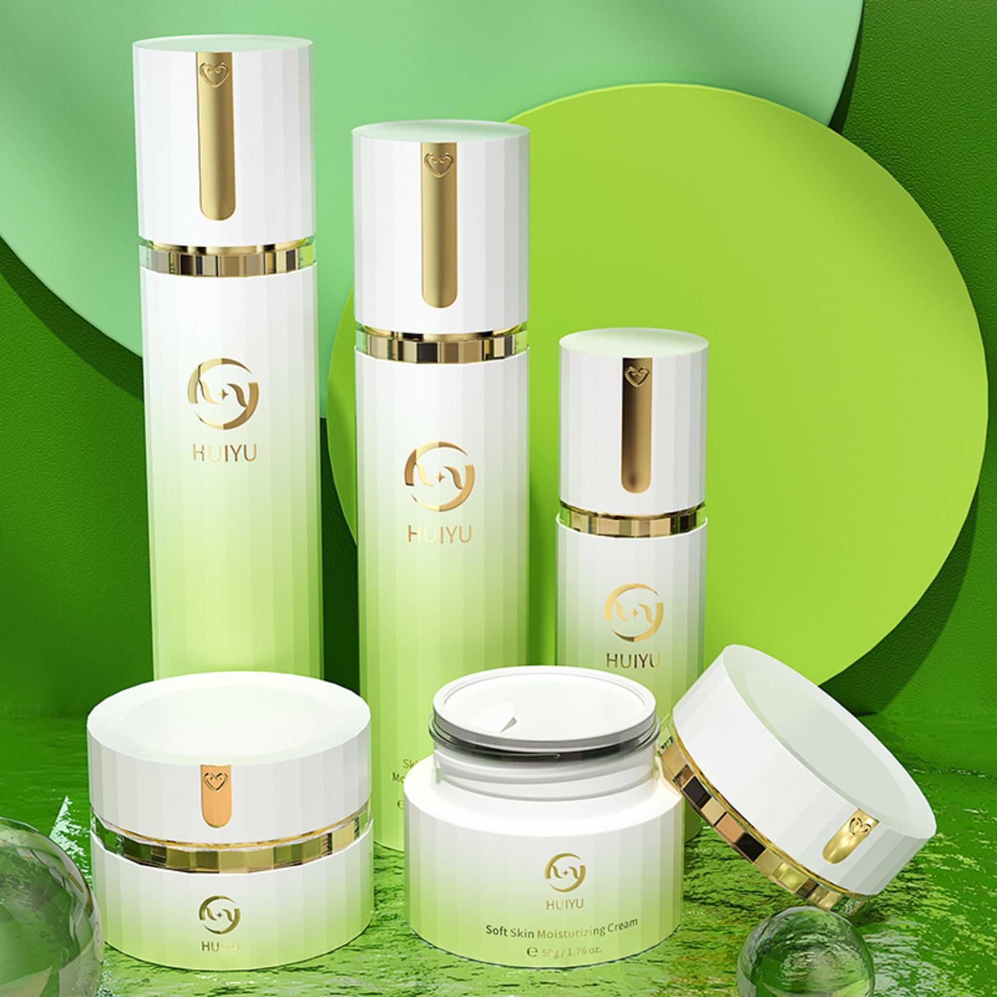 Višebojna ambalža za skin-care prazna bijela bura za serum HY-2364