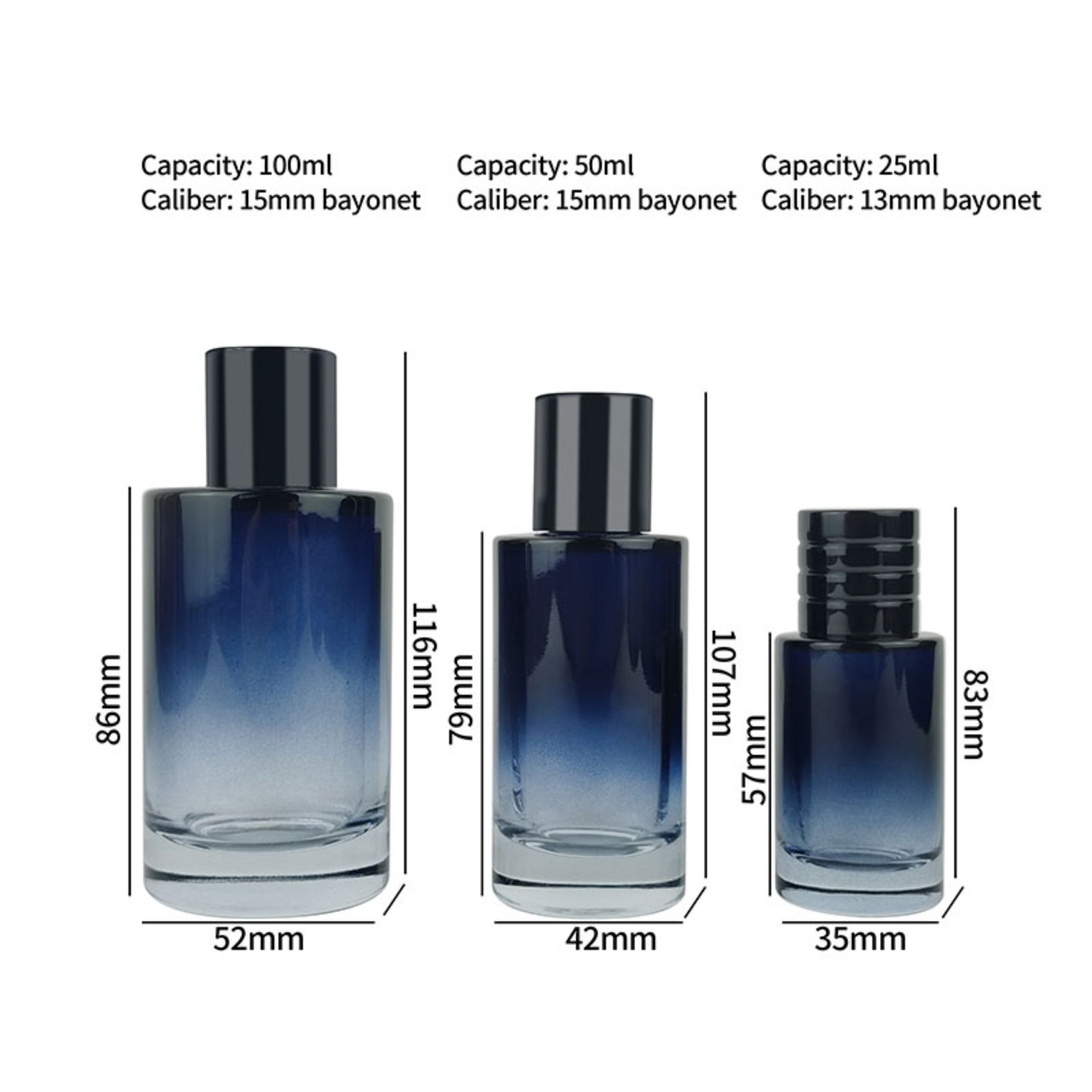 Blau Gradient Leier Glas Parfüm Auffüllflaschen HY-P315