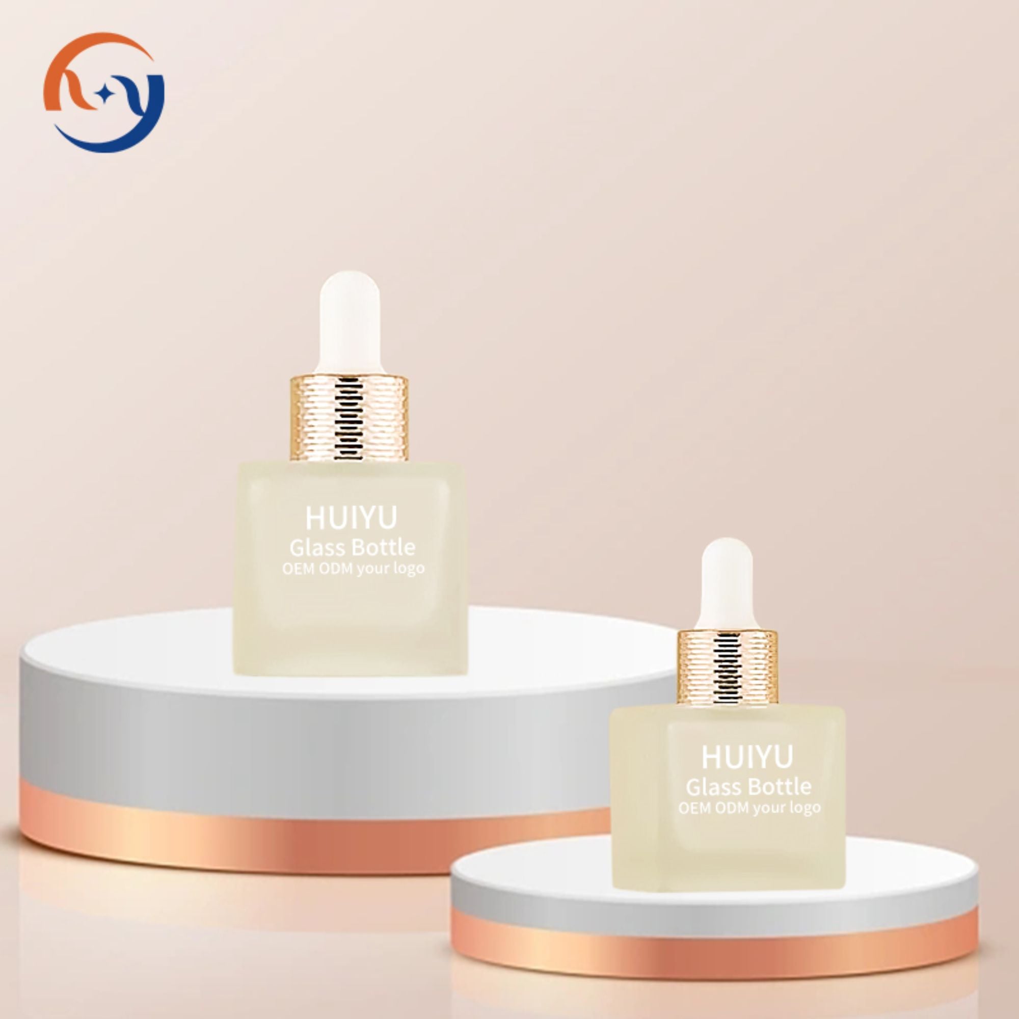 Mini square 30ml glass essence dropper cosmetic packaging HY-70610