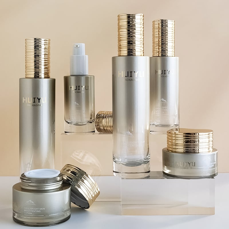 Luxury kosmetikglans rund glas kosmetikflaske HY-2362