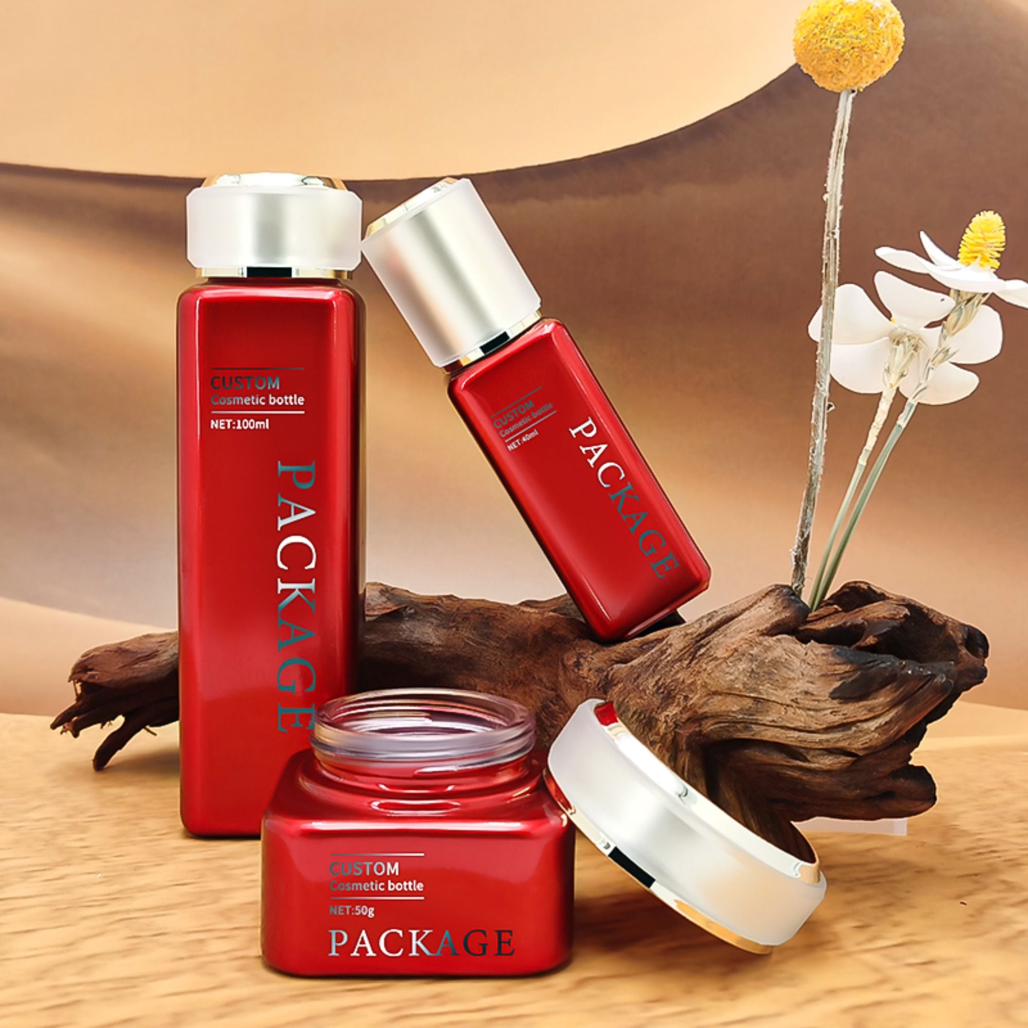 5Oz Red Empty Cosmetic Packaging Container HY-2316