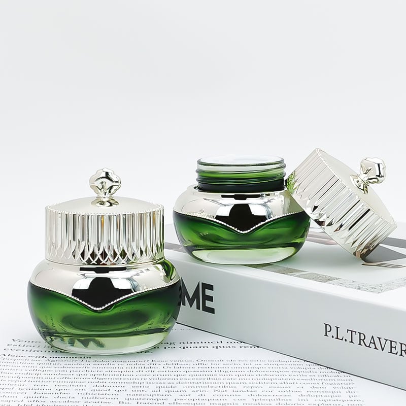 Bottiglia per trucco personalizzata con sfumatura verde scuro set in vetro HY-2402
