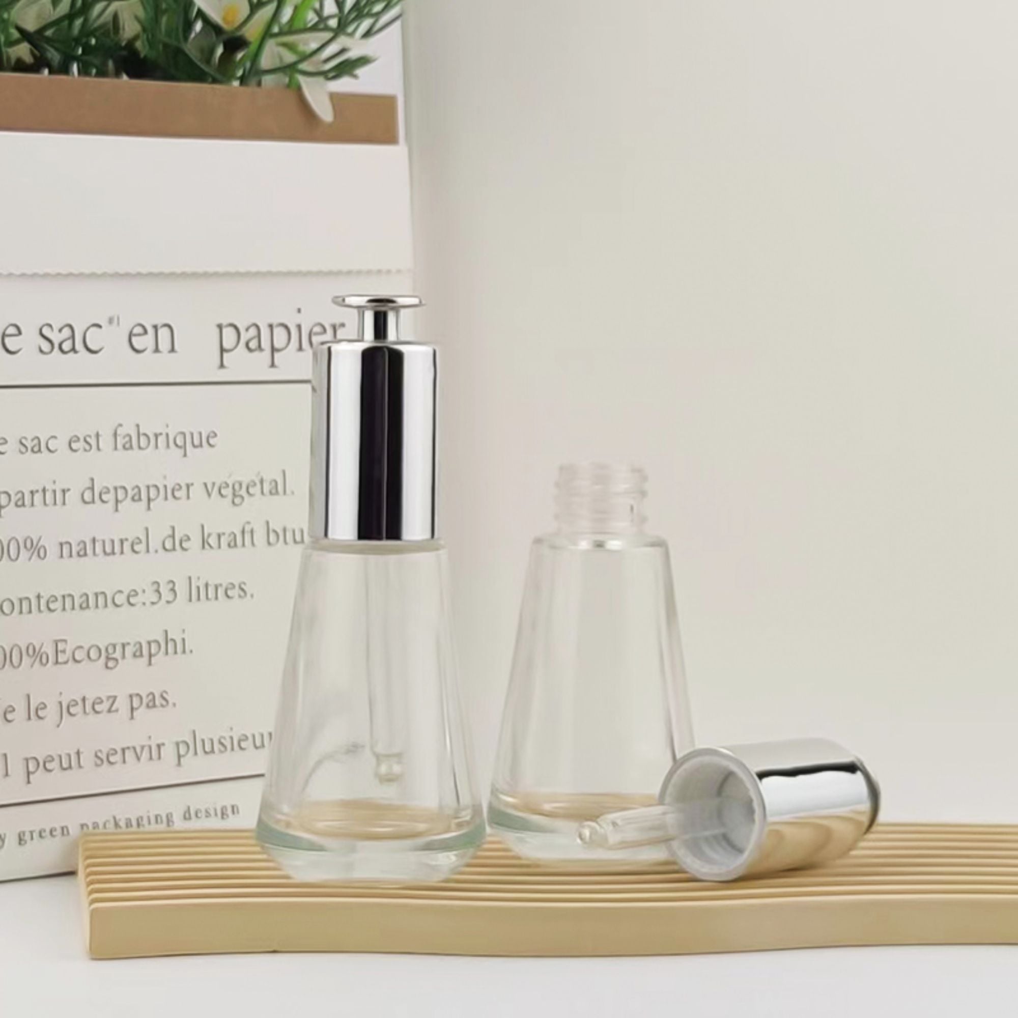 Transparent press pump essence liquid dropper bottle HY-1817