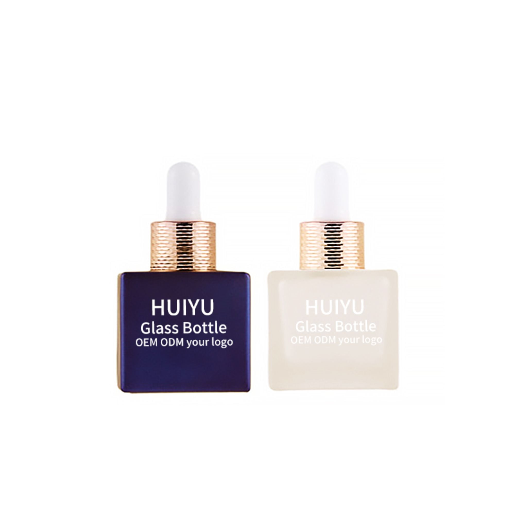 Mini square 30ml glass essence dropper cosmetic packaging HY-70610