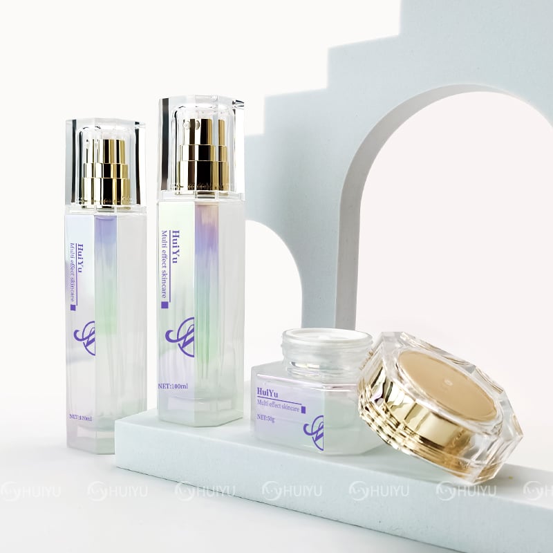 Gradient Acrylic/glass bottle toner skincare jar set HY-2400