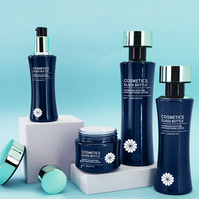 Full cover pressing lotion glass bottle with unique shape thorns on the bottle body HY-2406