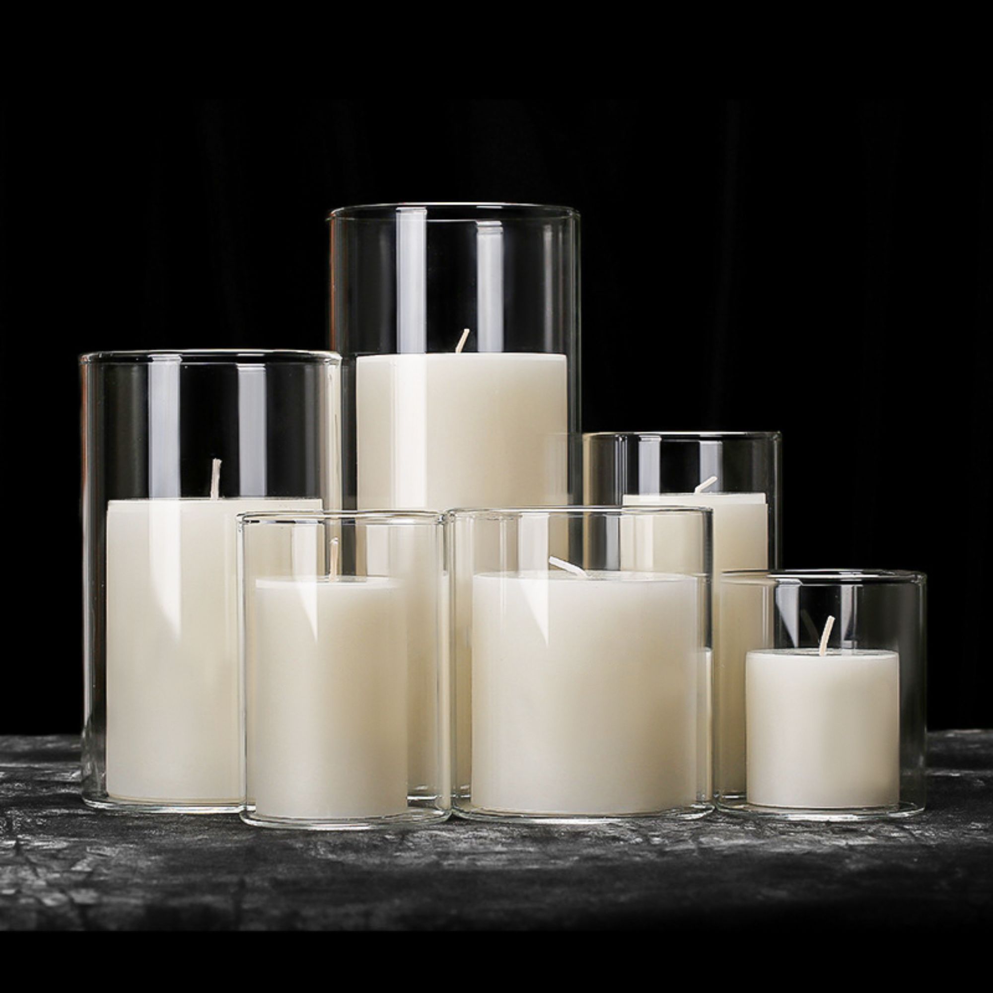 Low Price Glass Candle Stand Custom Color Glass Candle Jars Without lid HY-201