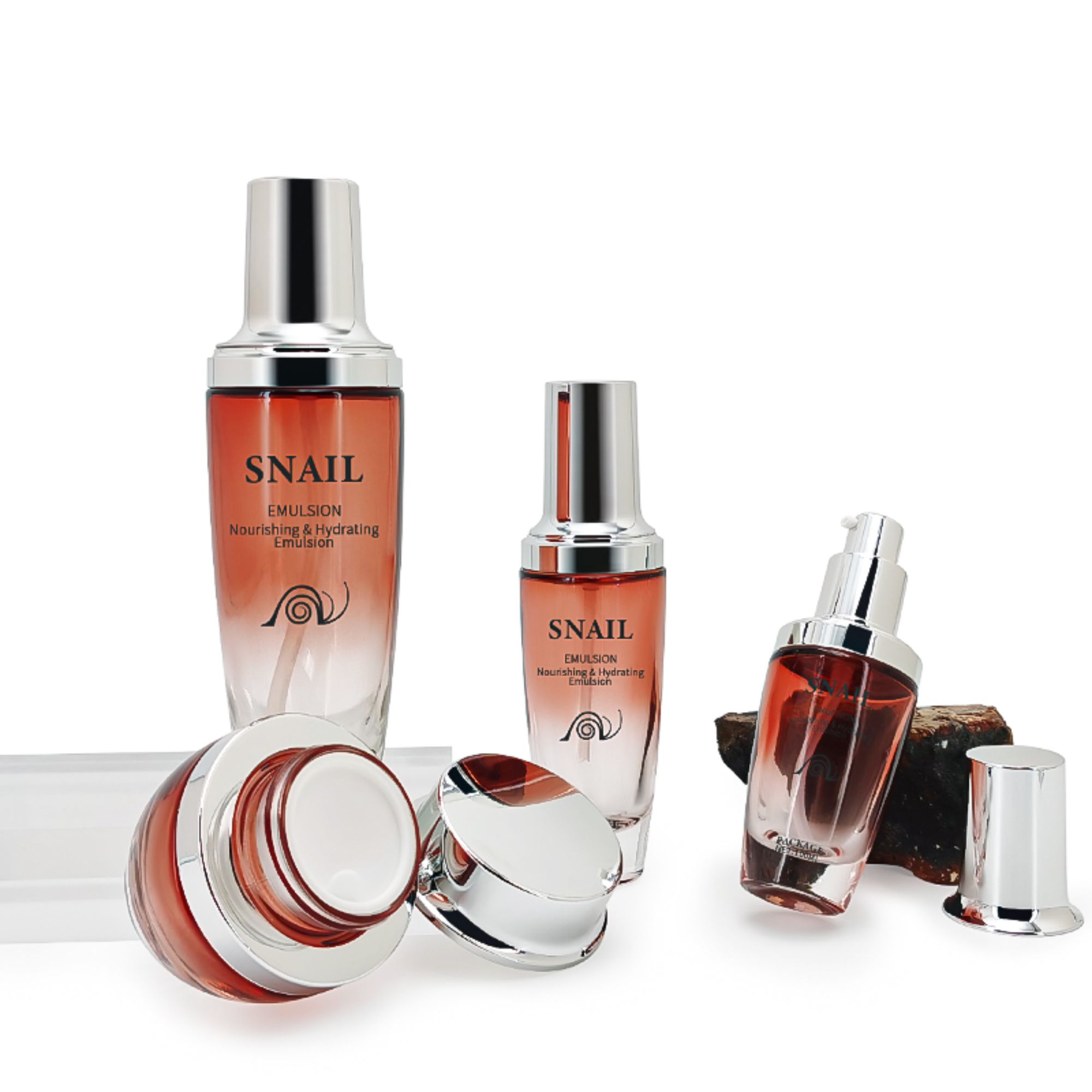 Customized Cosmetic glass Lotion Pump Bottle HY-2311