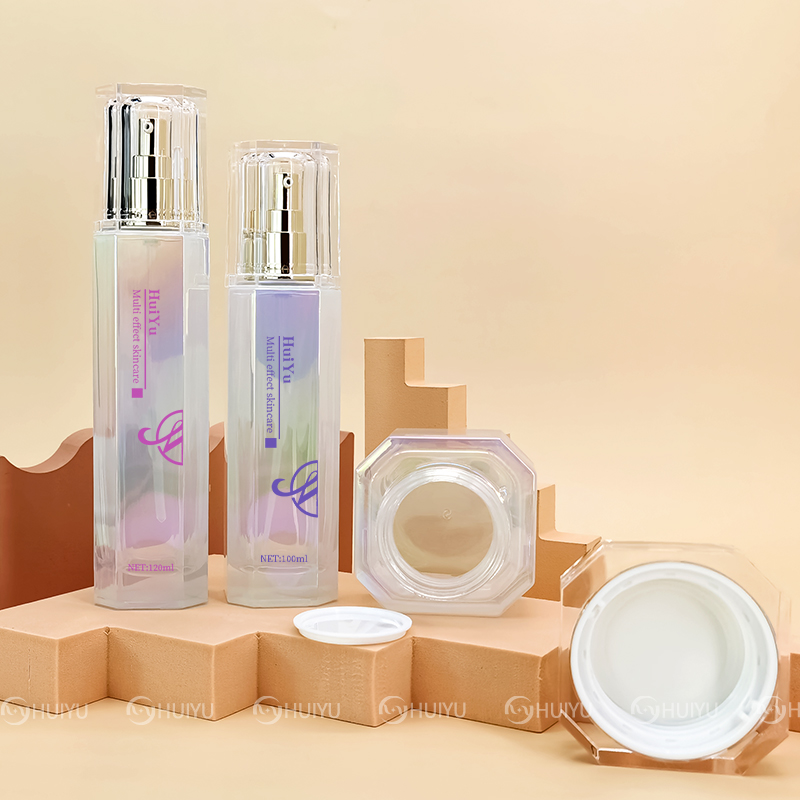Gradient Acrylic/glass bottle toner skincare jar set HY-2400