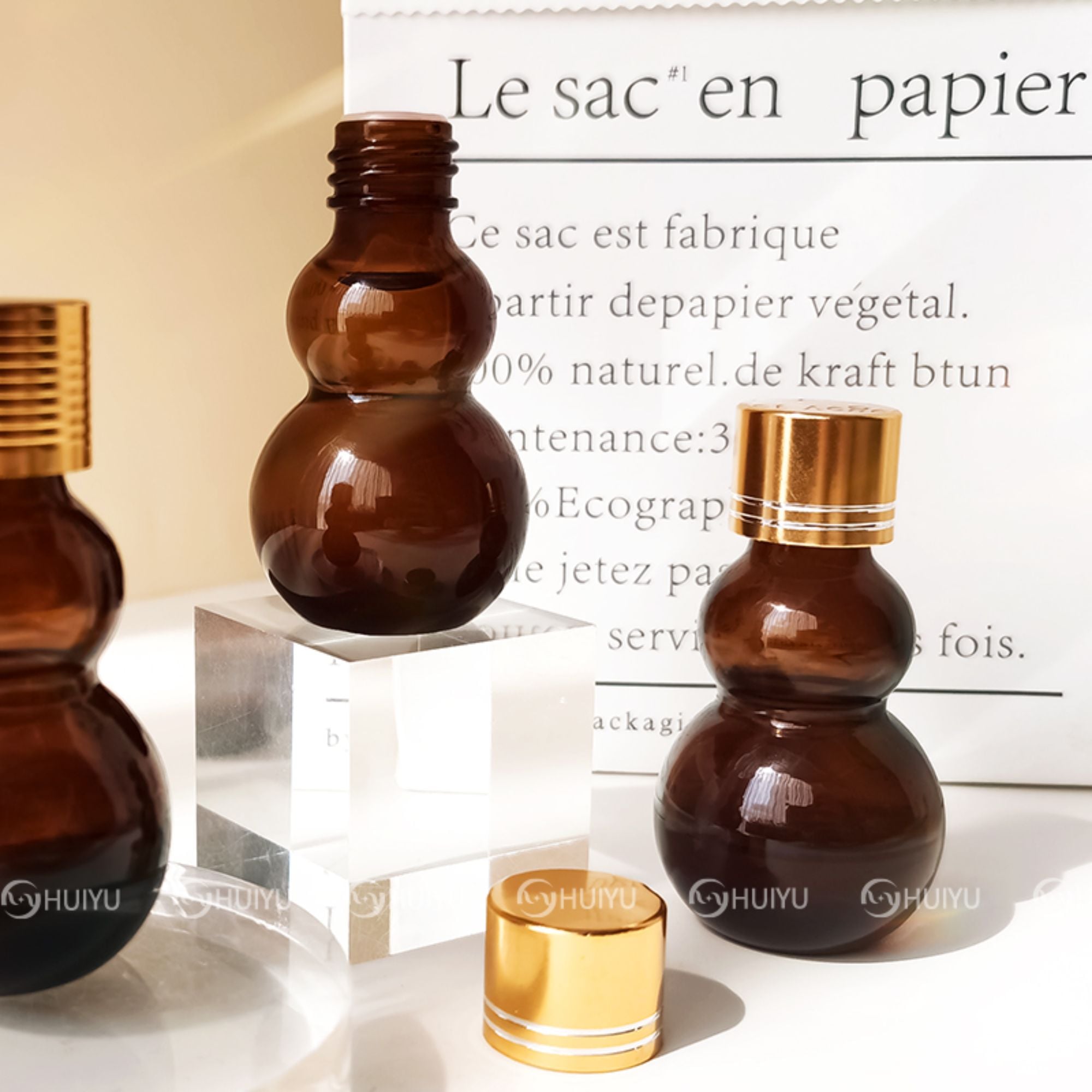 Cucurbit shaped glass bottle 20ml creative customization HY-1841