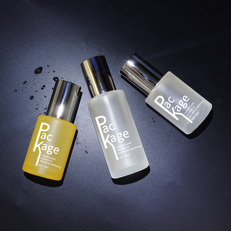 Gennemsigtig frostning 30 ml Serum Glasflasker Trådfuld Pakkeflaske med Trykkes Cap HY-1858