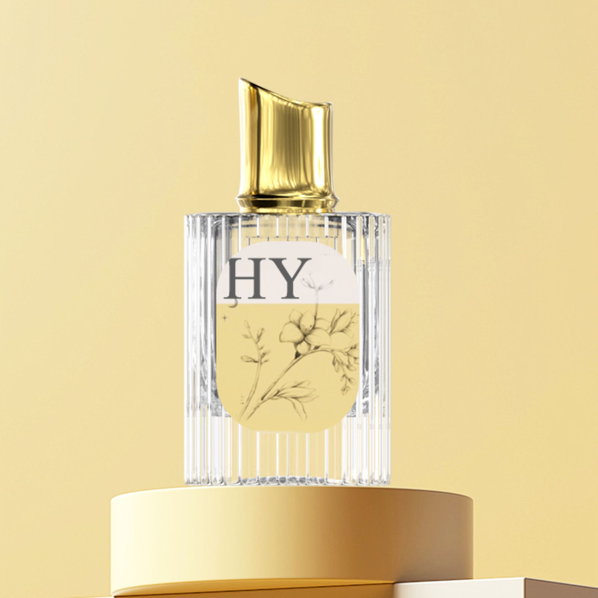 Wholesale 50ml Round Glossy Clear Glass Perfume Bottle with Cap HY-P302