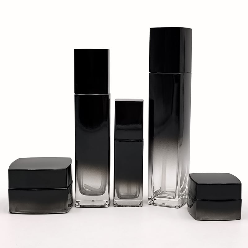cosmetic fierkant swart skoarflakken verpakking glas Set HY-2342