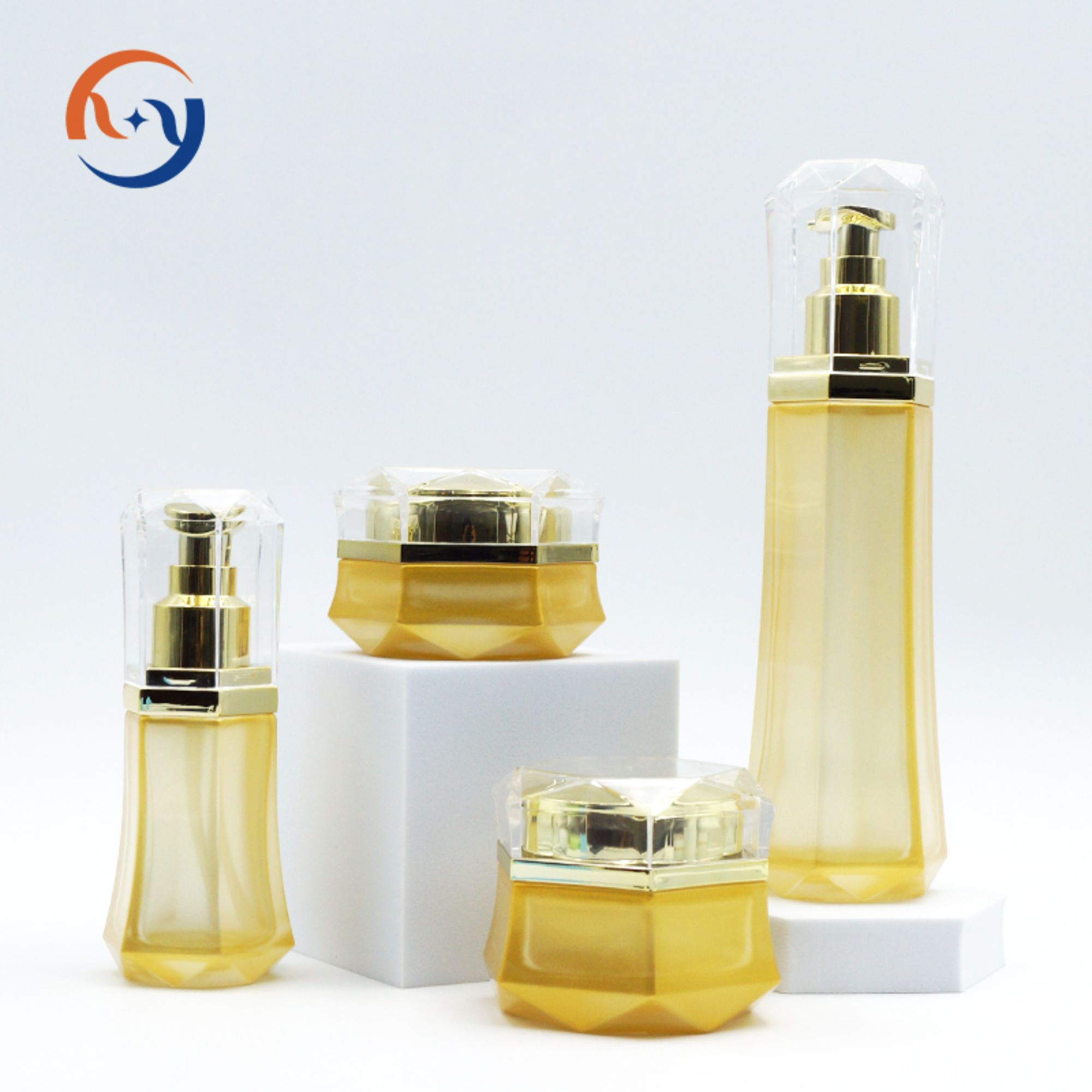 Hexagon Yellow Packaging Bottle skin care packaging HY-2378