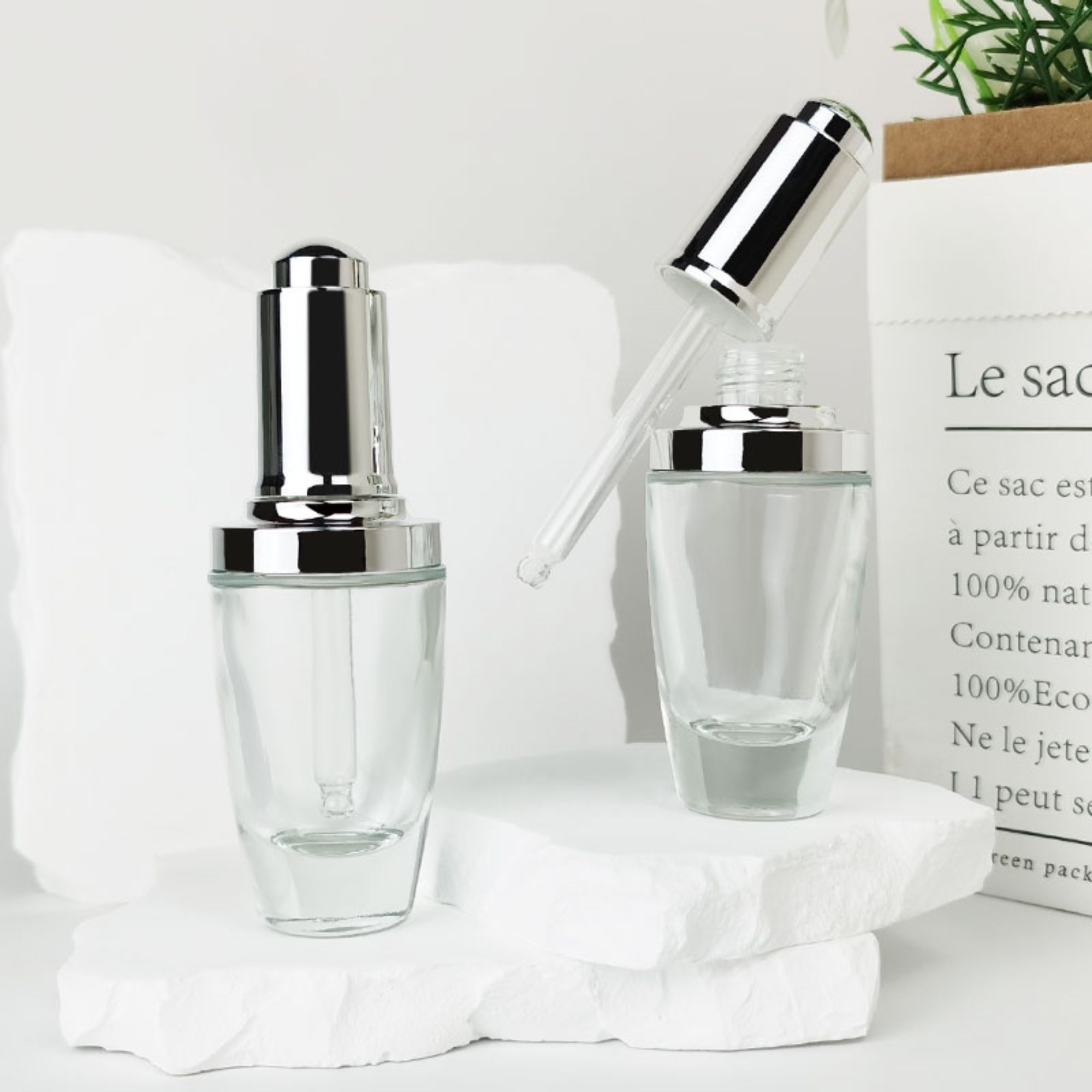 Transparent rotary cap dropper bottle HY-1560