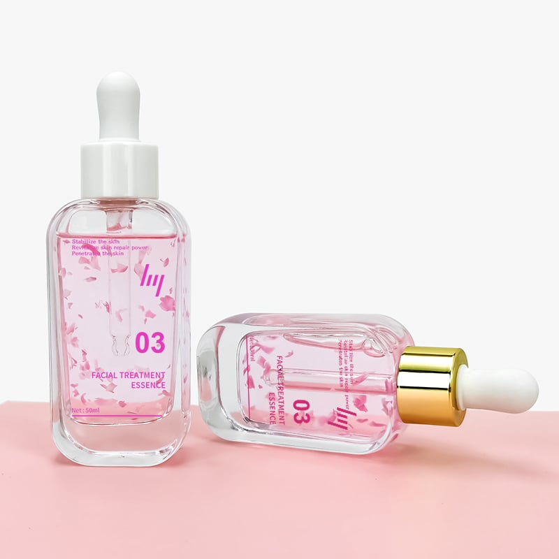 Luxury transparent Essence glass Bottle Cosmetic Packaging HY-1854