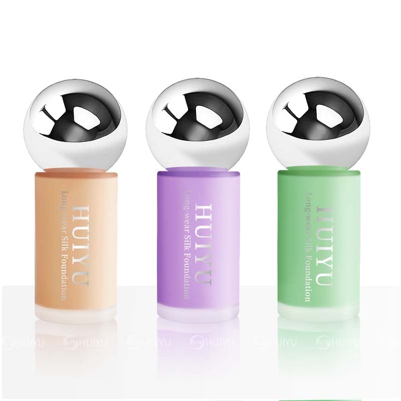 Empty 30ml Frosted Round Foundation Lotion Bottle With Ball Cover HY-1852