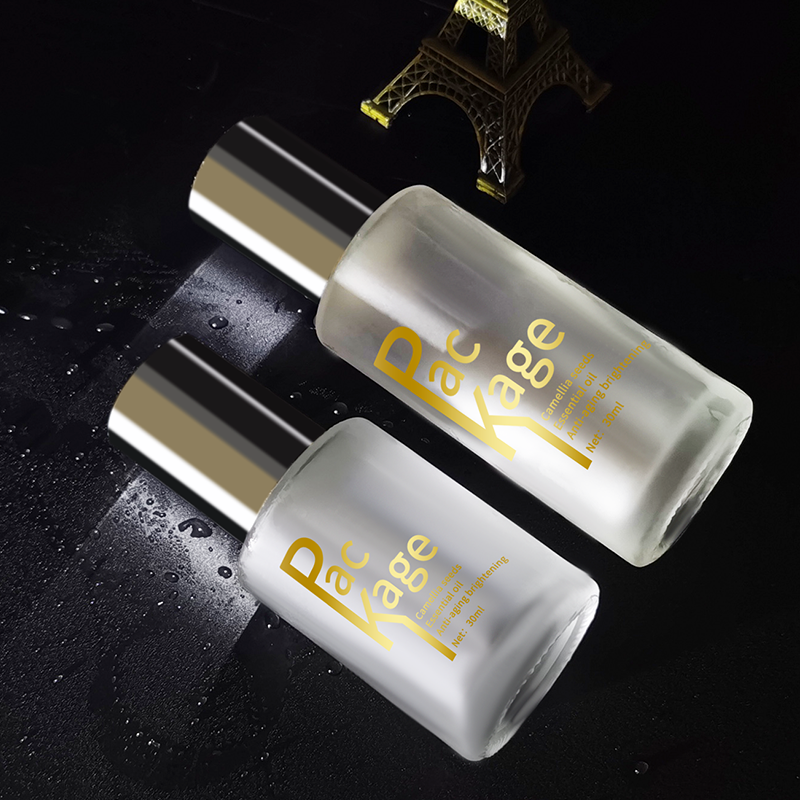 Gennemsigtig frostning 30 ml Serum Glasflasker Trådfuld Pakkeflaske med Trykkes Cap HY-1858