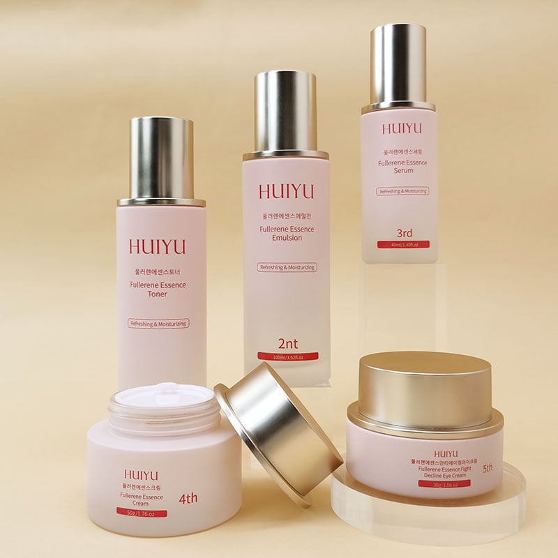 Pink Empty Frosted Skincare Glass Jar Cosmetic Packaging HY-2397