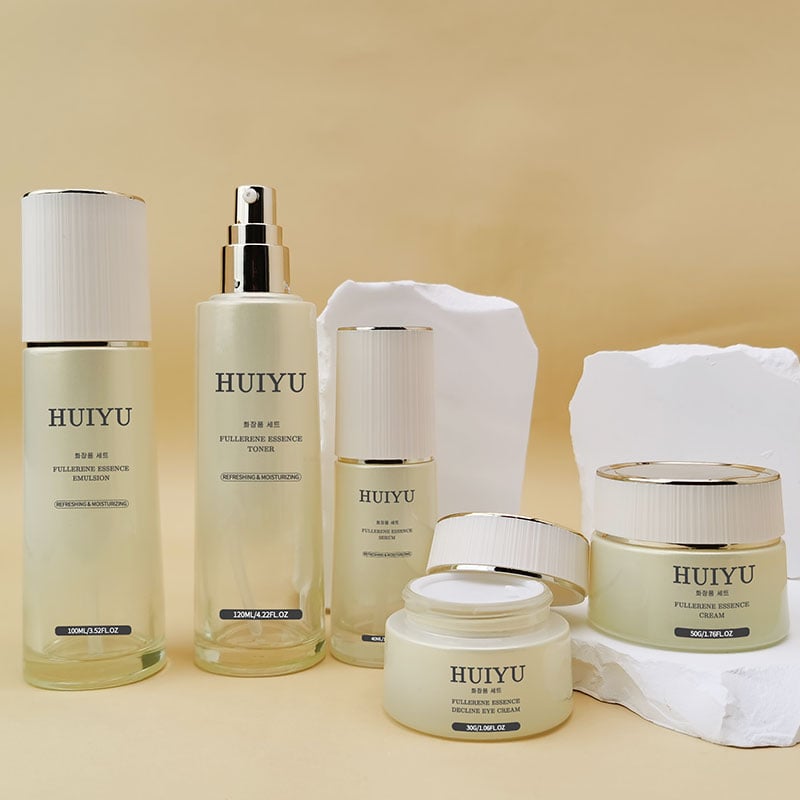 lotion pump glass bottle skincare packaging set HY-2398