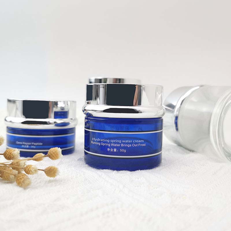 Oval Cosmetic Jar Glass container With spoon HY-1835