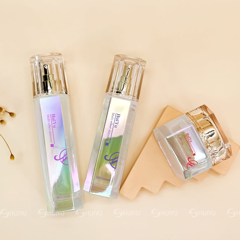 Gradient Acrylic/glass bottle toner skincare jar set HY-2400