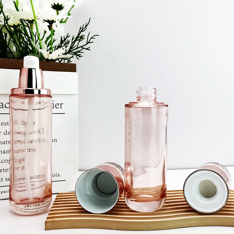luxefull glasflakken foar cosmetics verpakking mei pompe crèmepot HY-2308