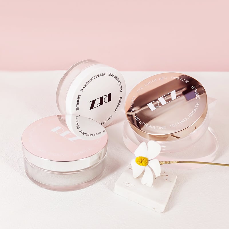New Design flat Glass Cosmetic Jar With Electroplated silver gold lid HY-1871