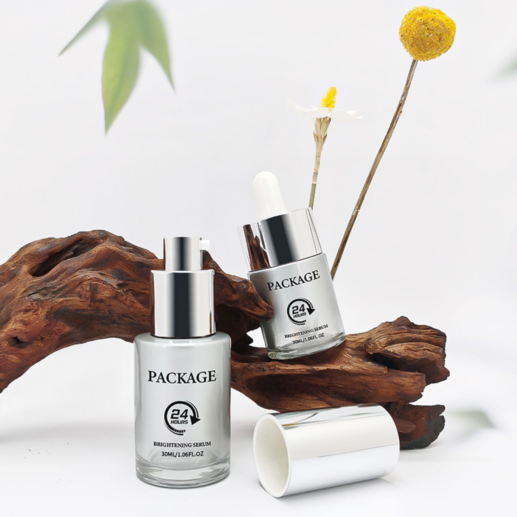Luxury Glass Bottle 30Ml 20Ml Plating Glass Cosmetic Containers HY-1838