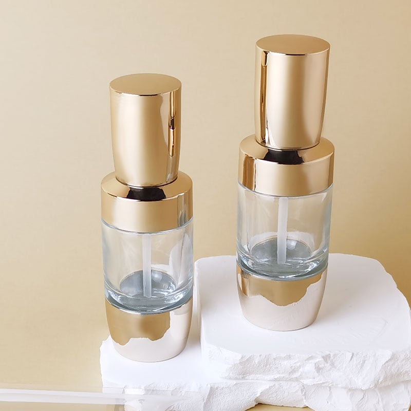 Custom middle cap shoulder 1 oz luxury thickened bottom spray glass bottle HY-1845
