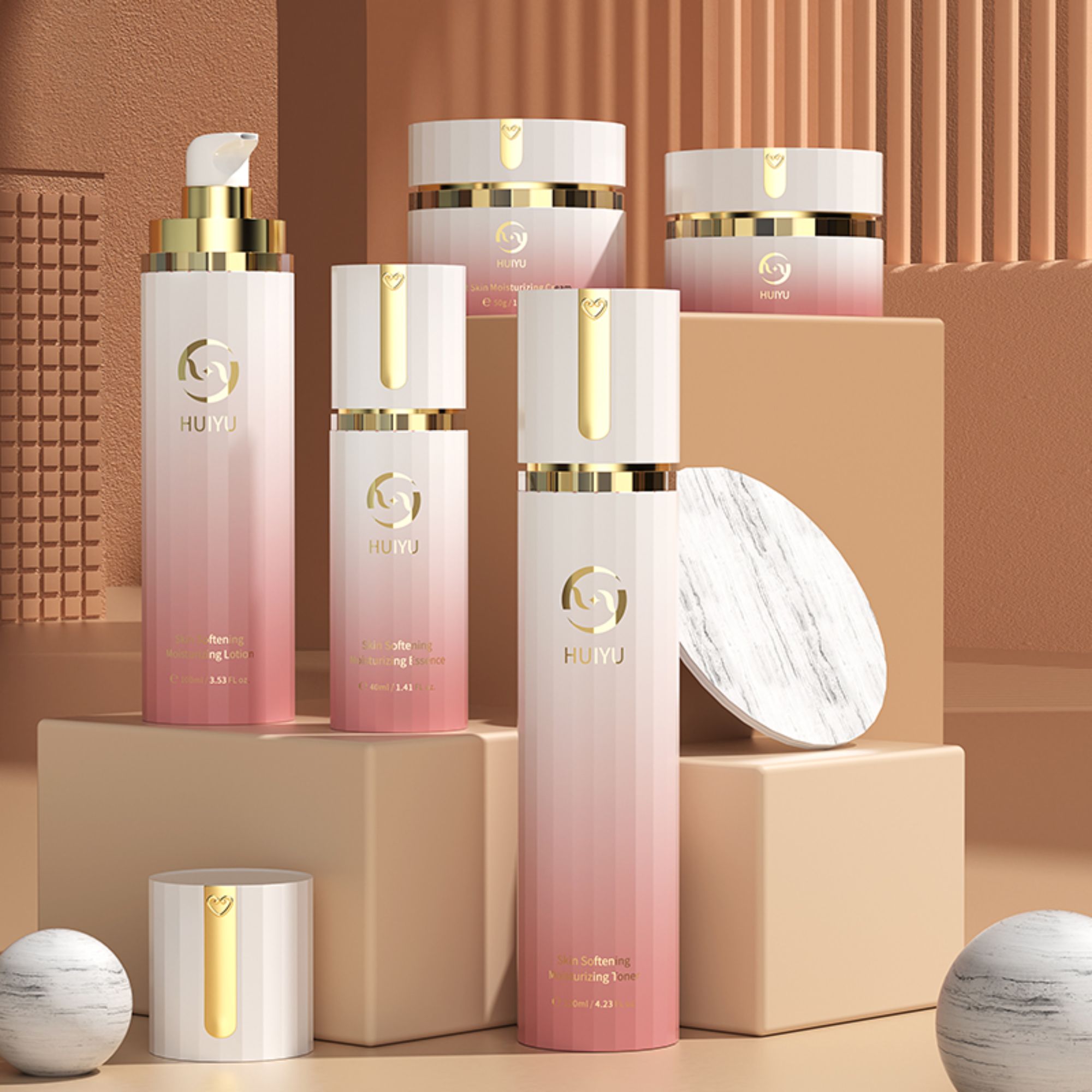 Višebojna ambalža za skin-care prazna bijela bura za serum HY-2364
