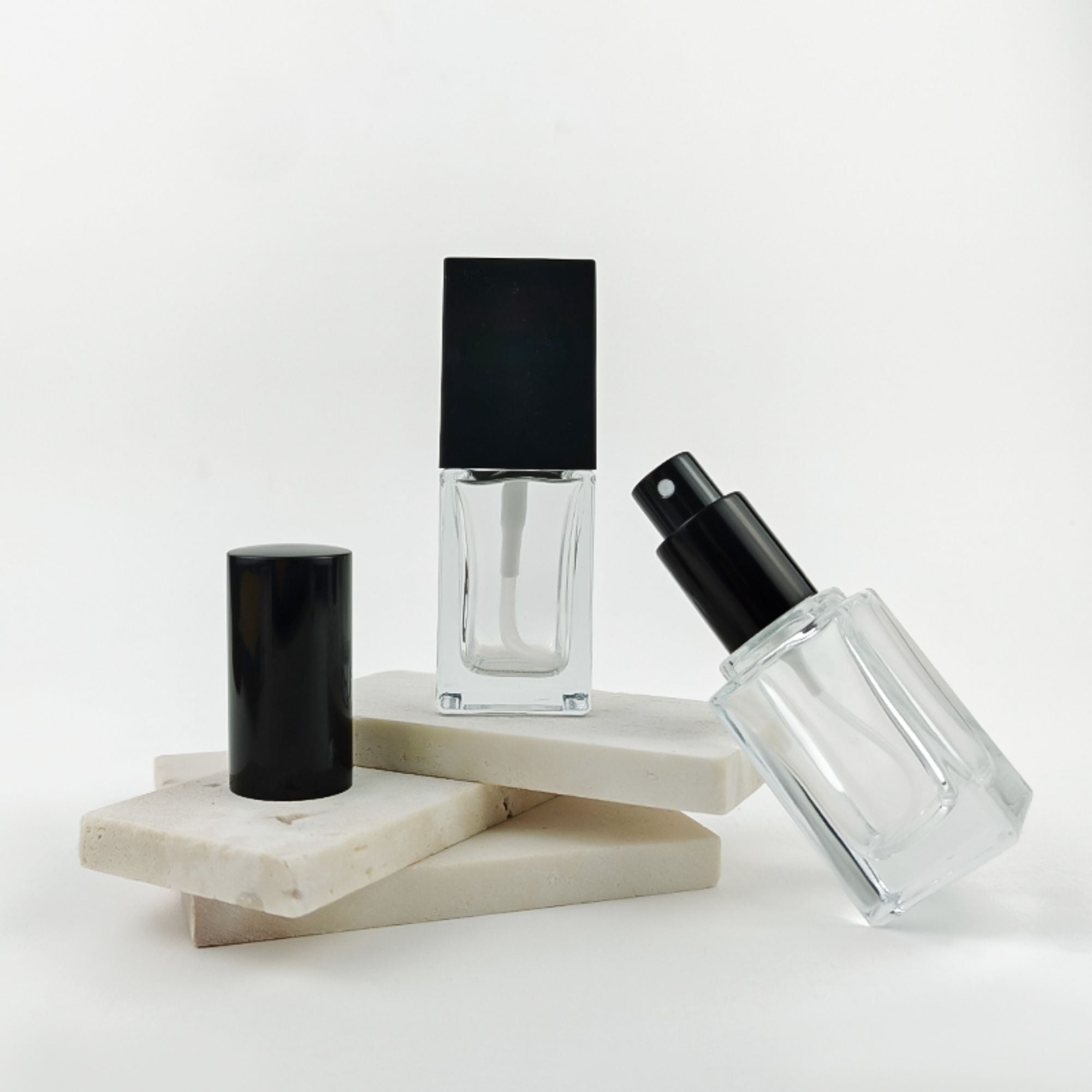 Hot style 30Ml 20Ml Perfume Mist Spray Square Glass Packaging HY-P325