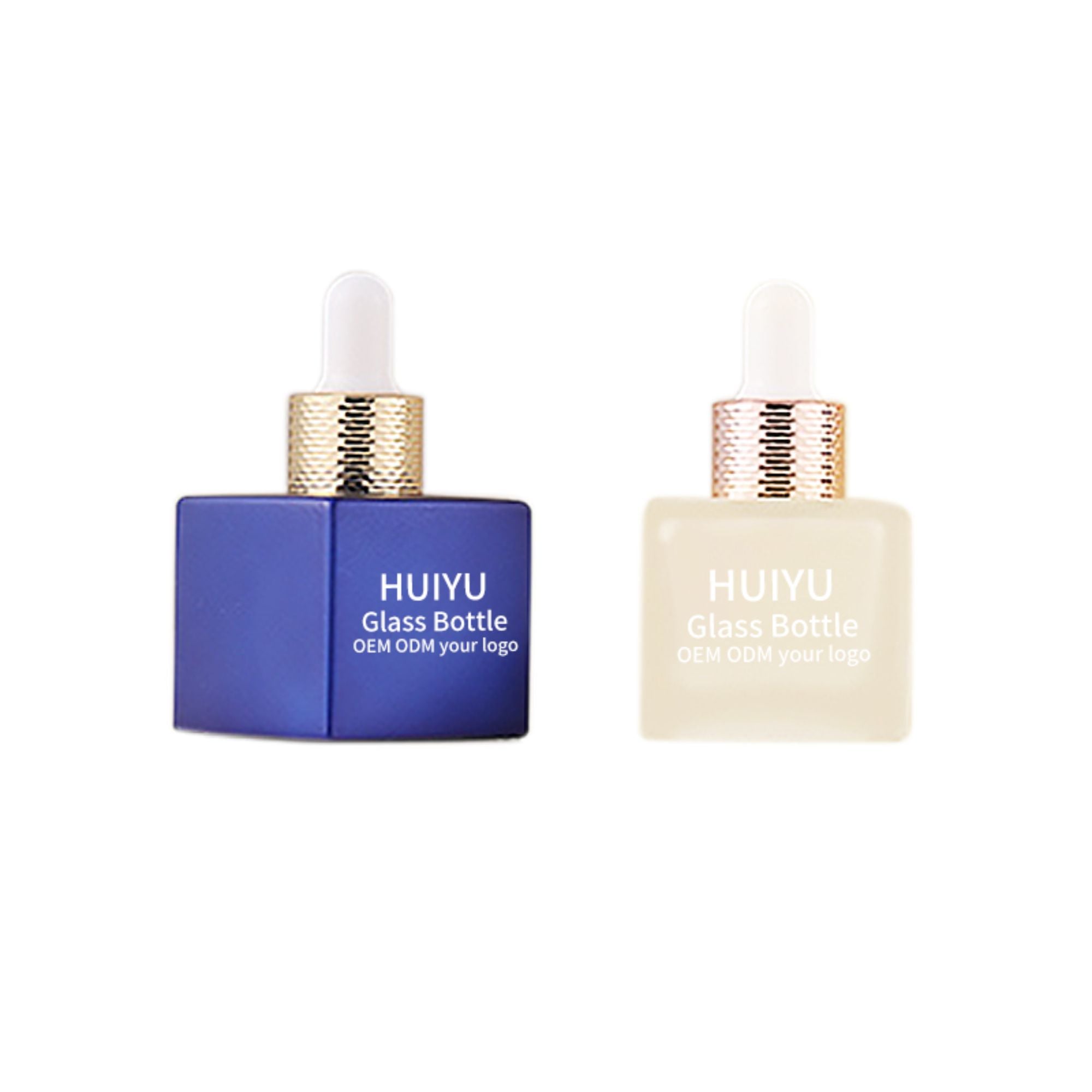 Mini square 30ml glass essence dropper cosmetic packaging HY-70610