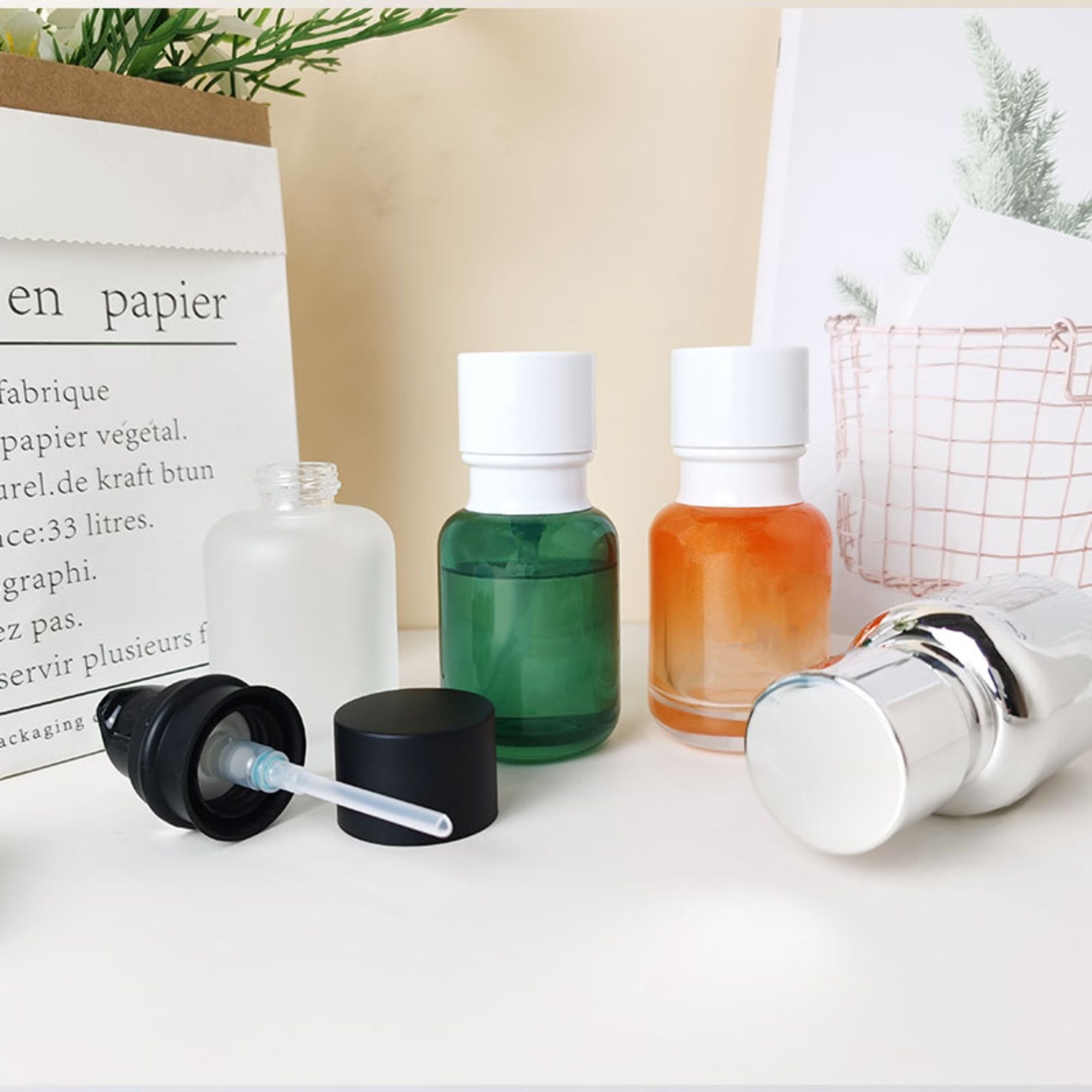 Skincare pump bottle cosmetic packaging HY-2328