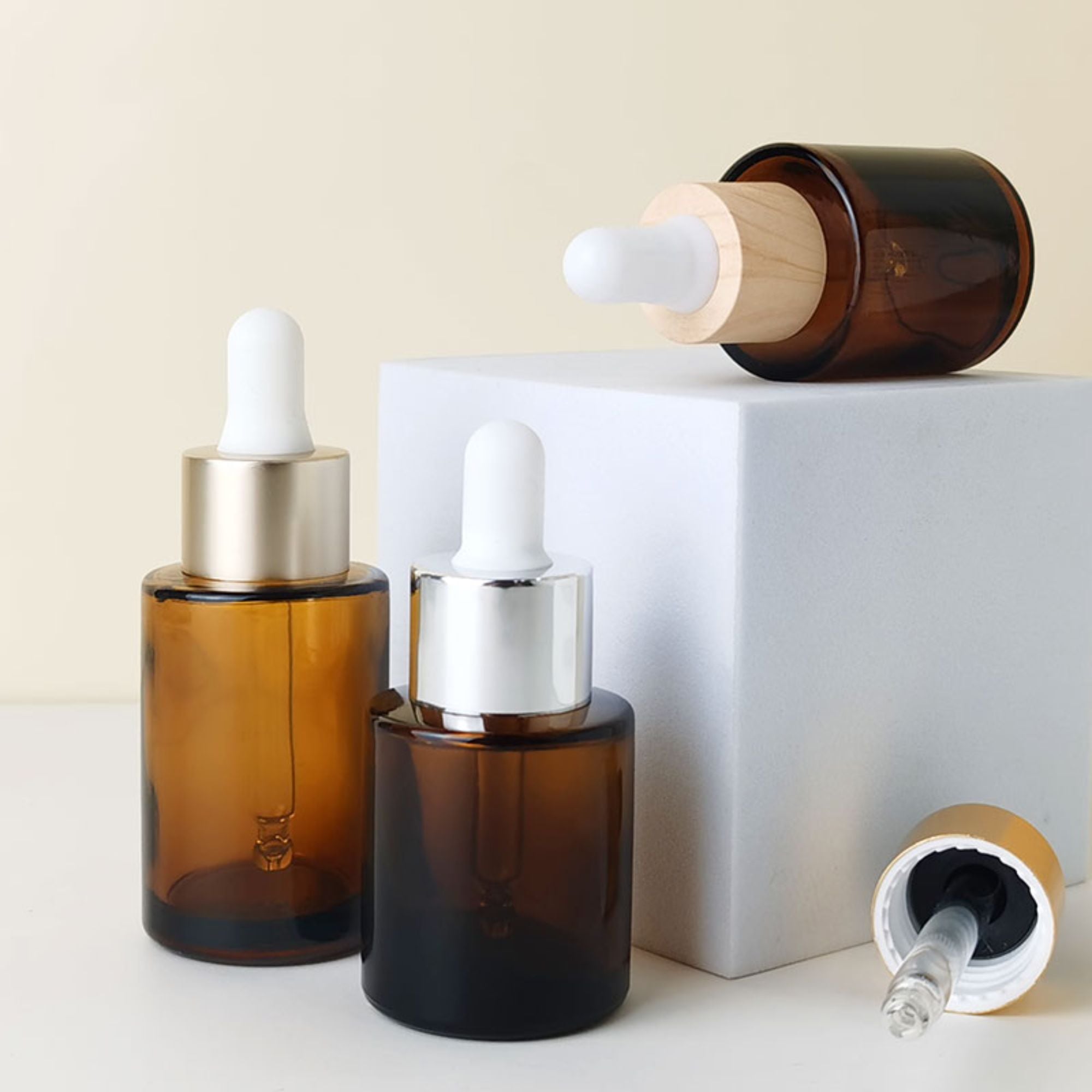 Kosztika csomagolás barna fehér fekete serum üveg palack HY-2197