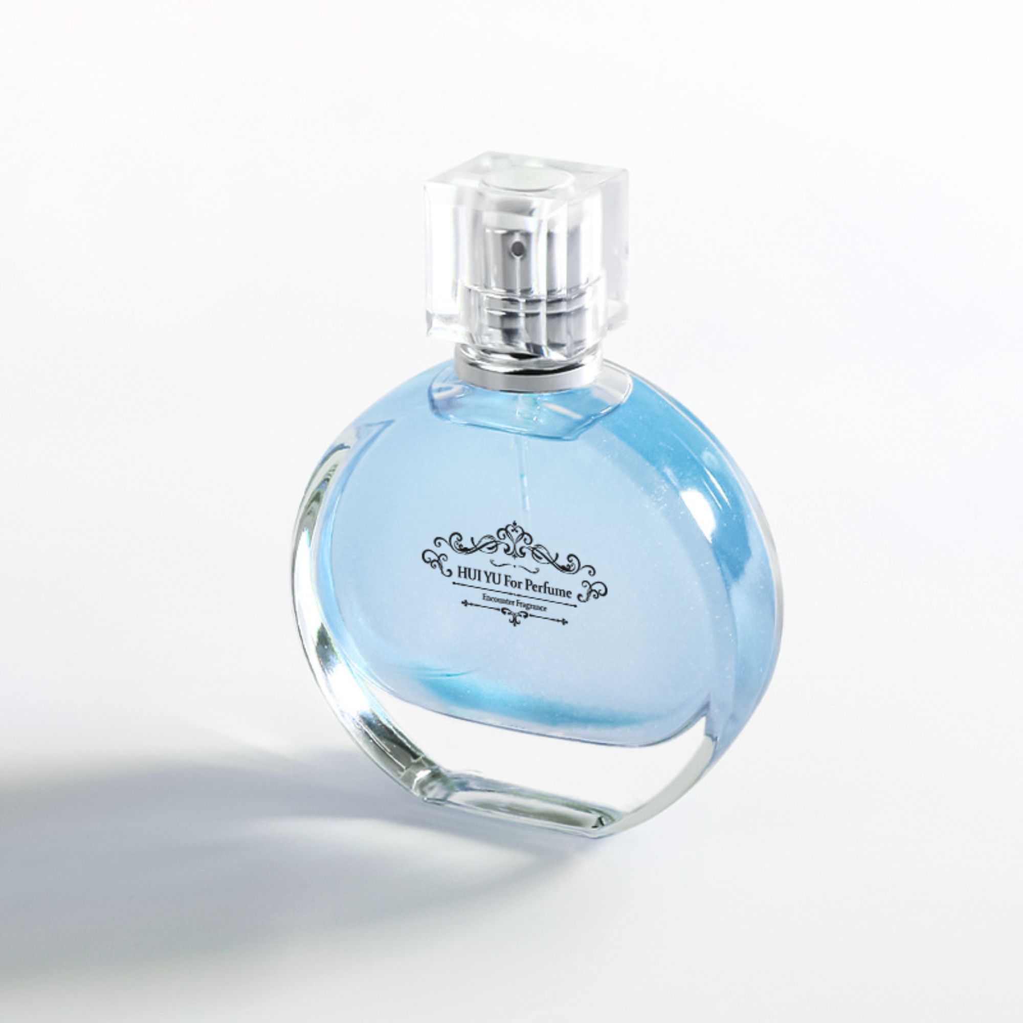 Refillable perfume spray bottle 50ml round perfume bottle thick bottom packing HY-223