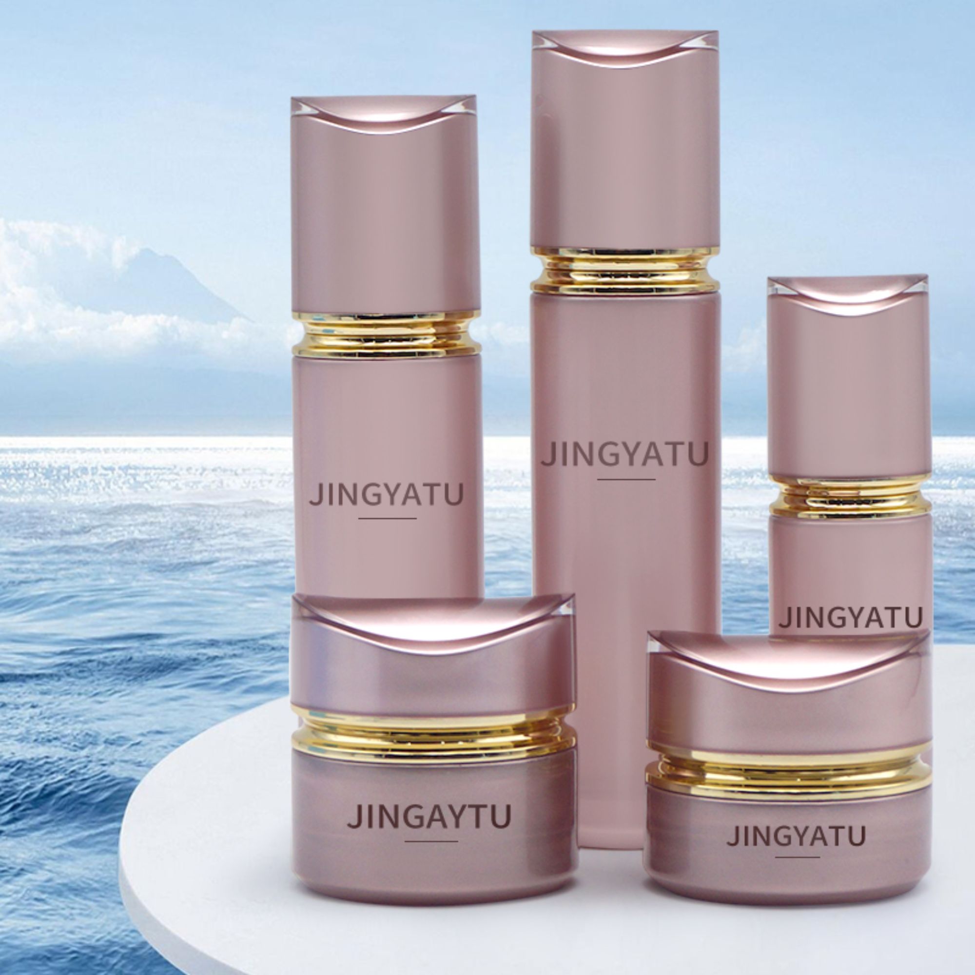 Cosmetic Oblique shoulder Screw Lid Glass Bottle empty HY-2380