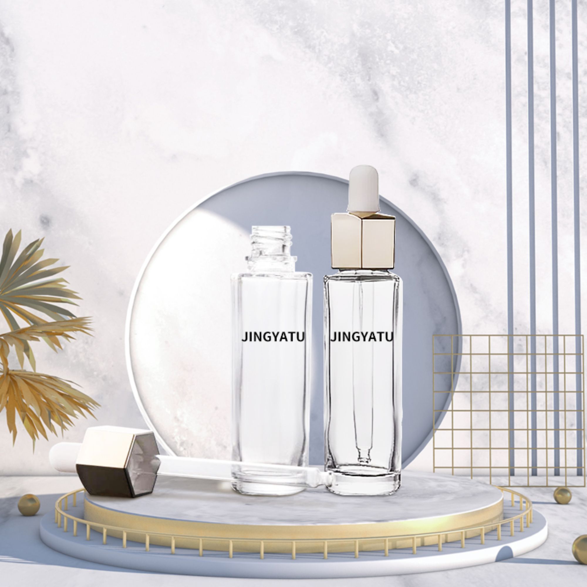  Hexagonal Shape hair oil skincare packaging HY-1829