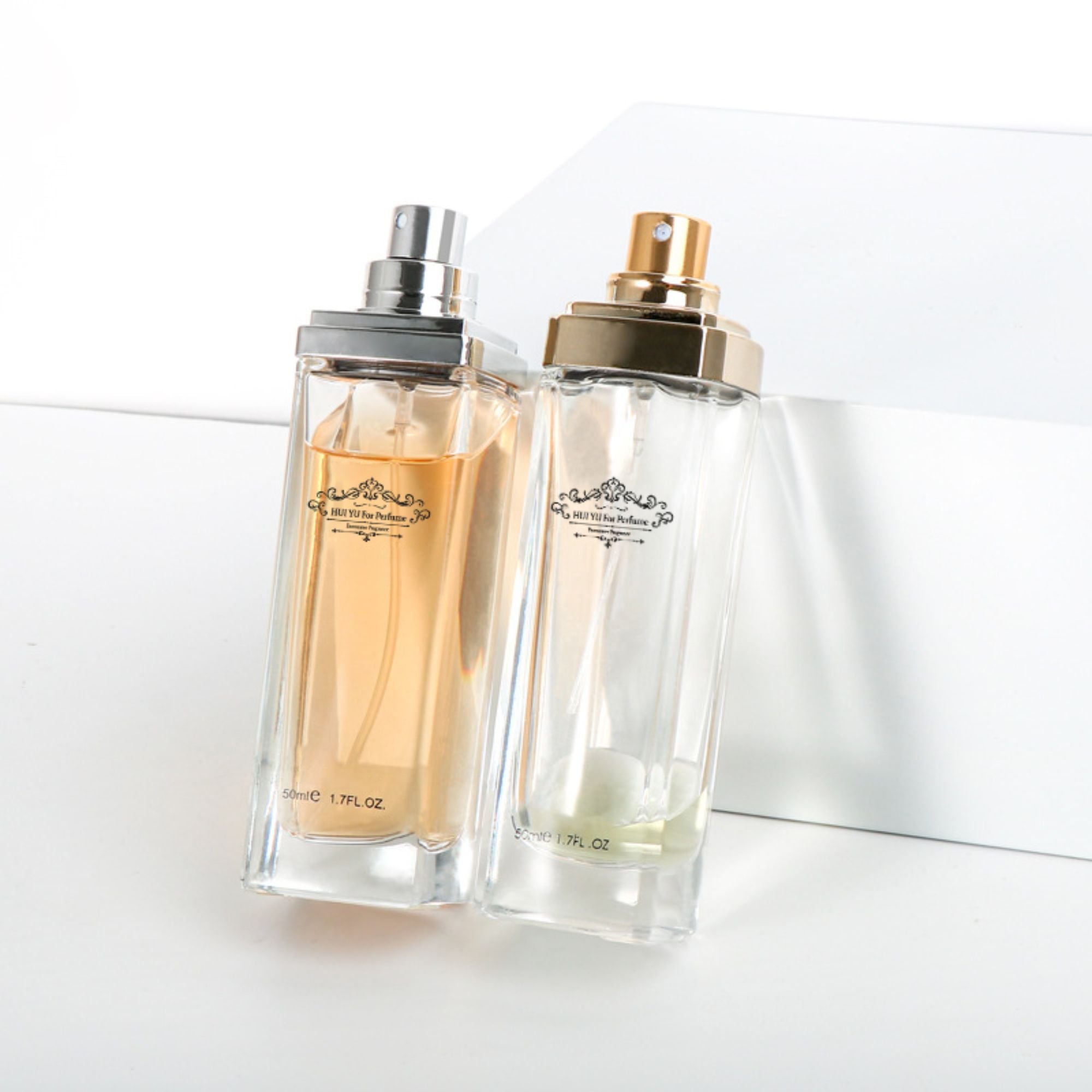Hot selling 50ml glass perfume beautiful bottles HY-220