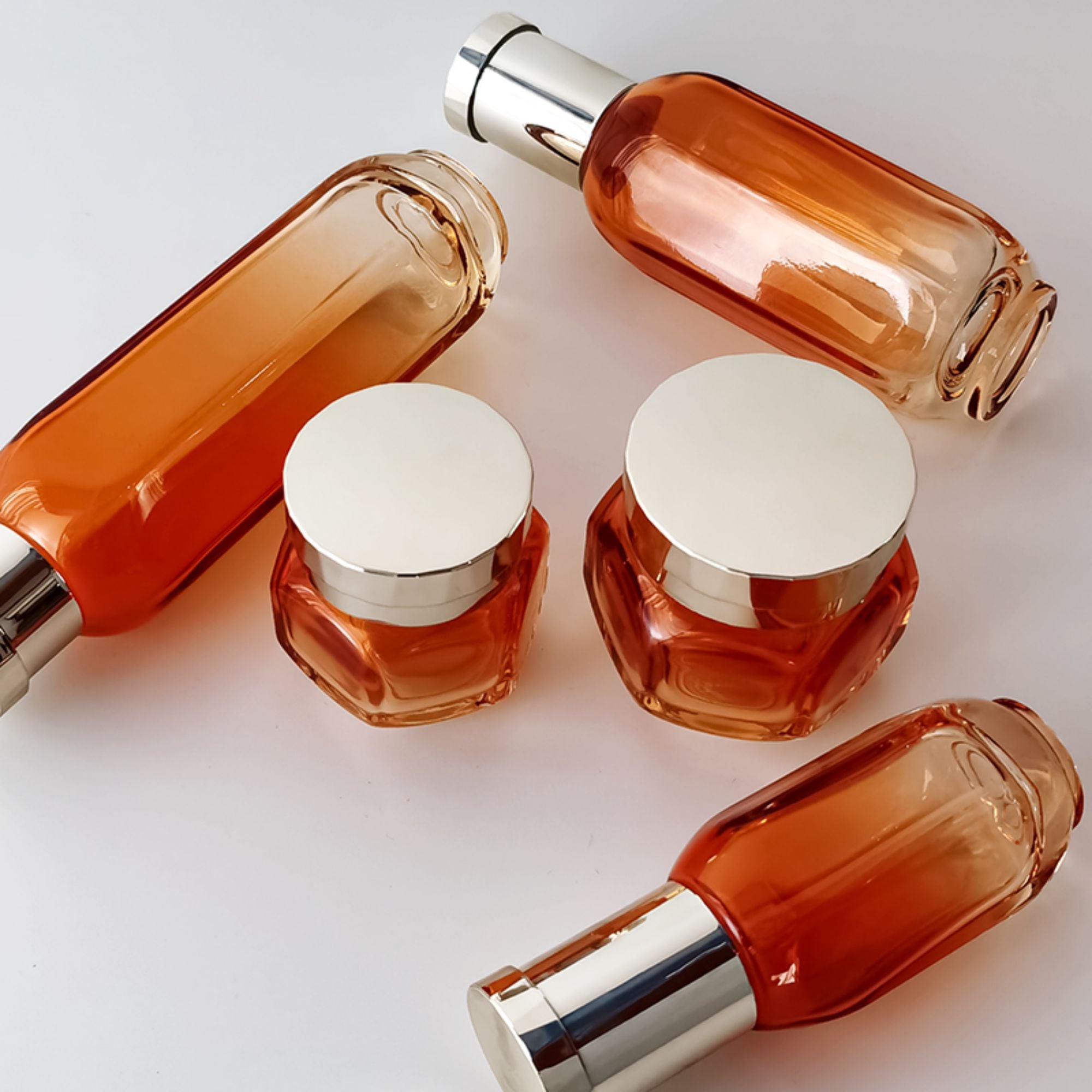 Costom Unique Design Glass Bottle Cosmetic HY-2382