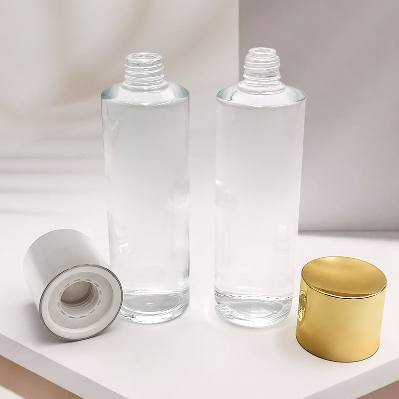 Luxury blue pink gradient cosmetic glass containers packing set HY-2396