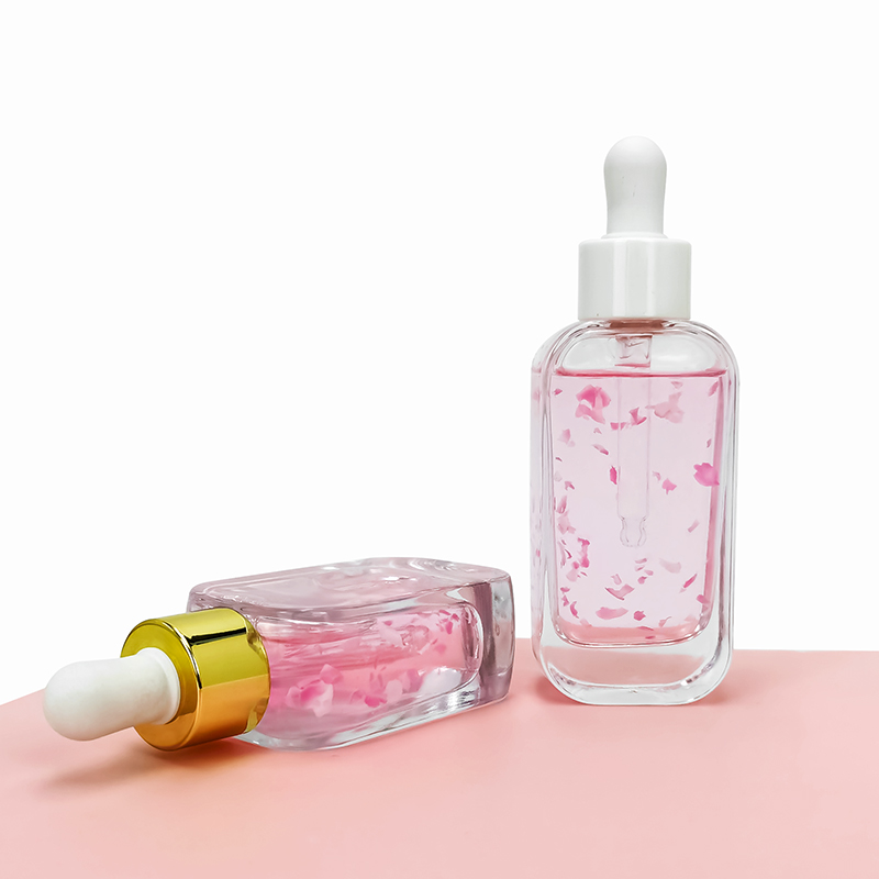 Luxury transparent Essence glass Bottle Cosmetic Packaging HY-1854