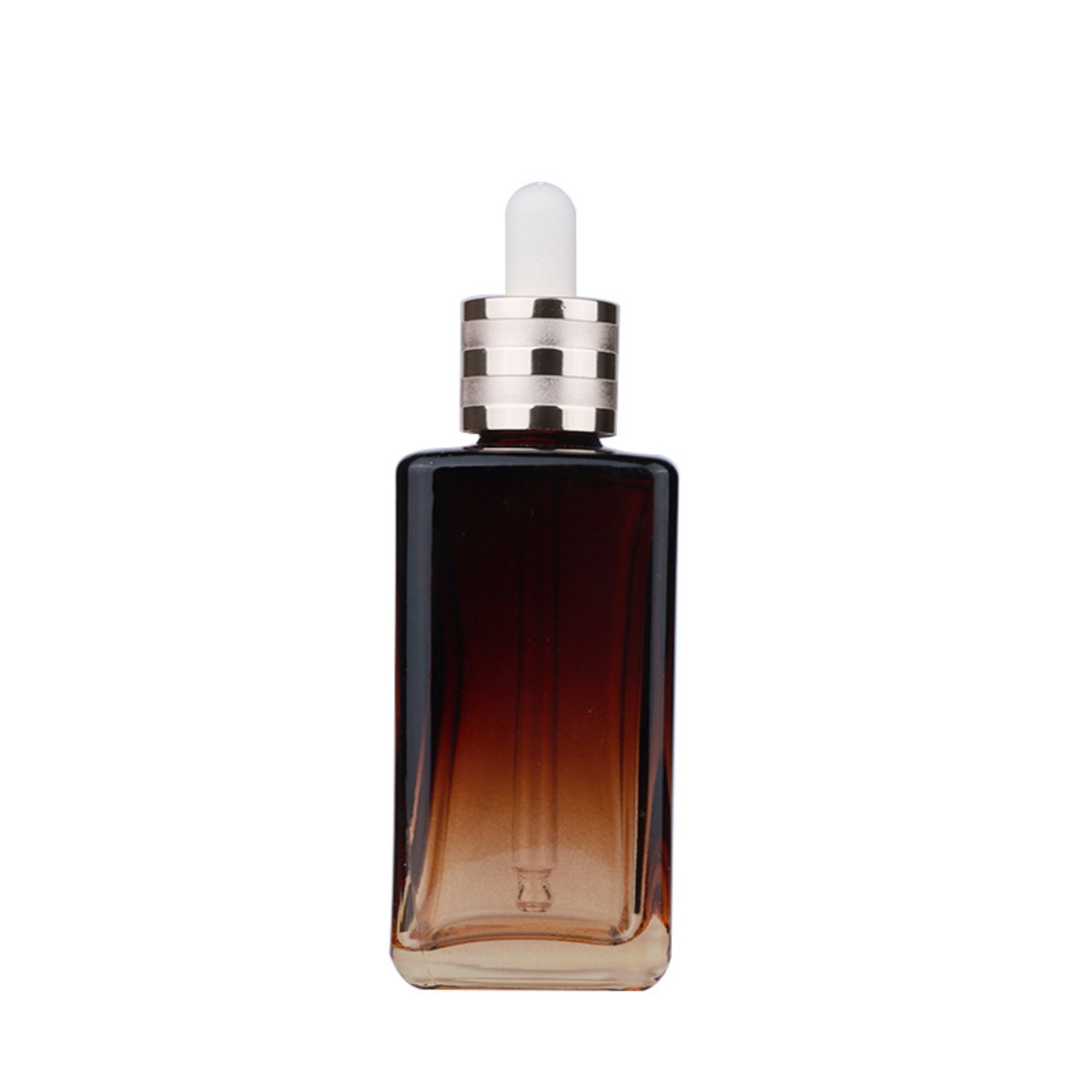 30ml 50ml Rectangular Amber Brown Glass Dropper Bottle For Essential Oil HY-466