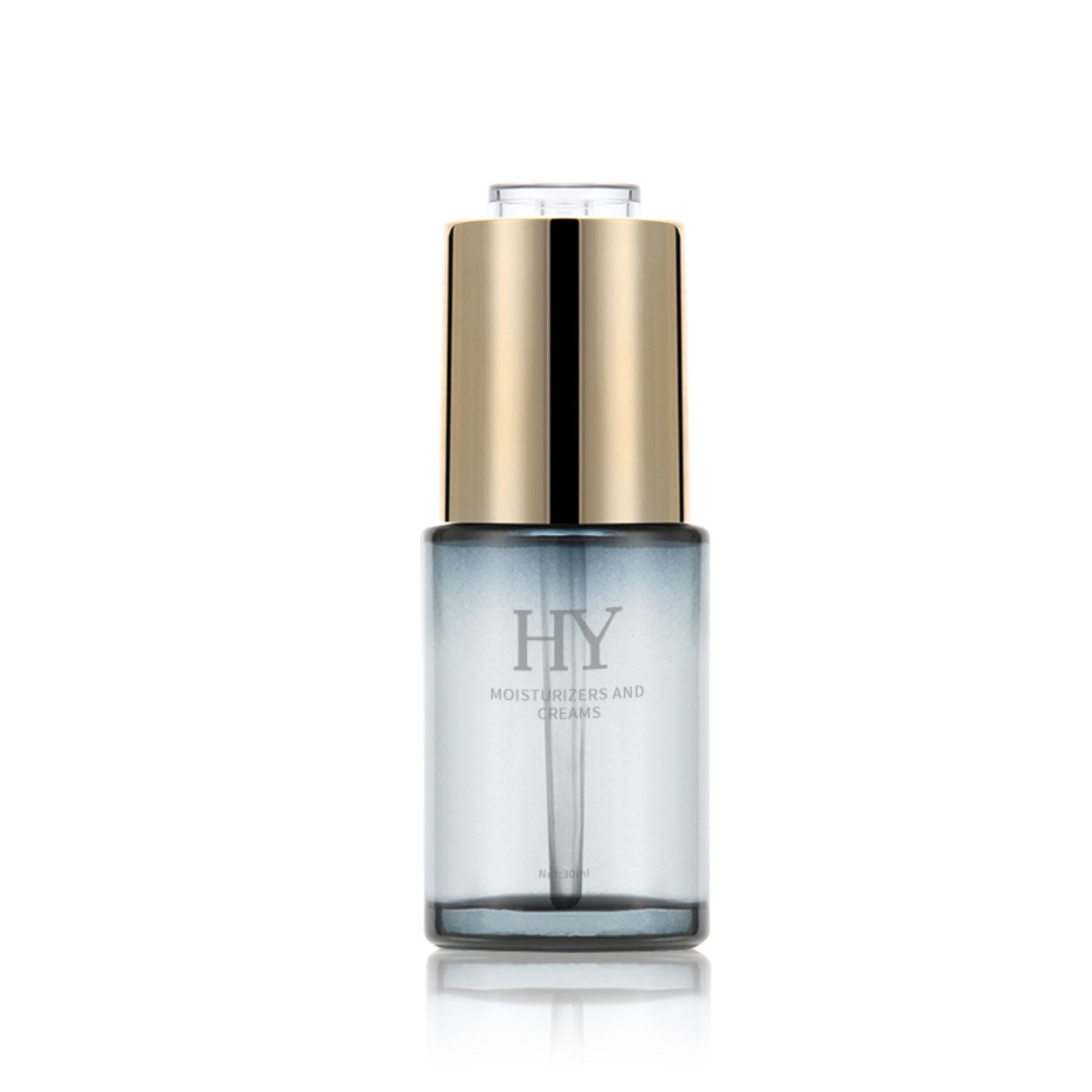 Gold silver color cap glass Cosmetic serum bottle HY-139
