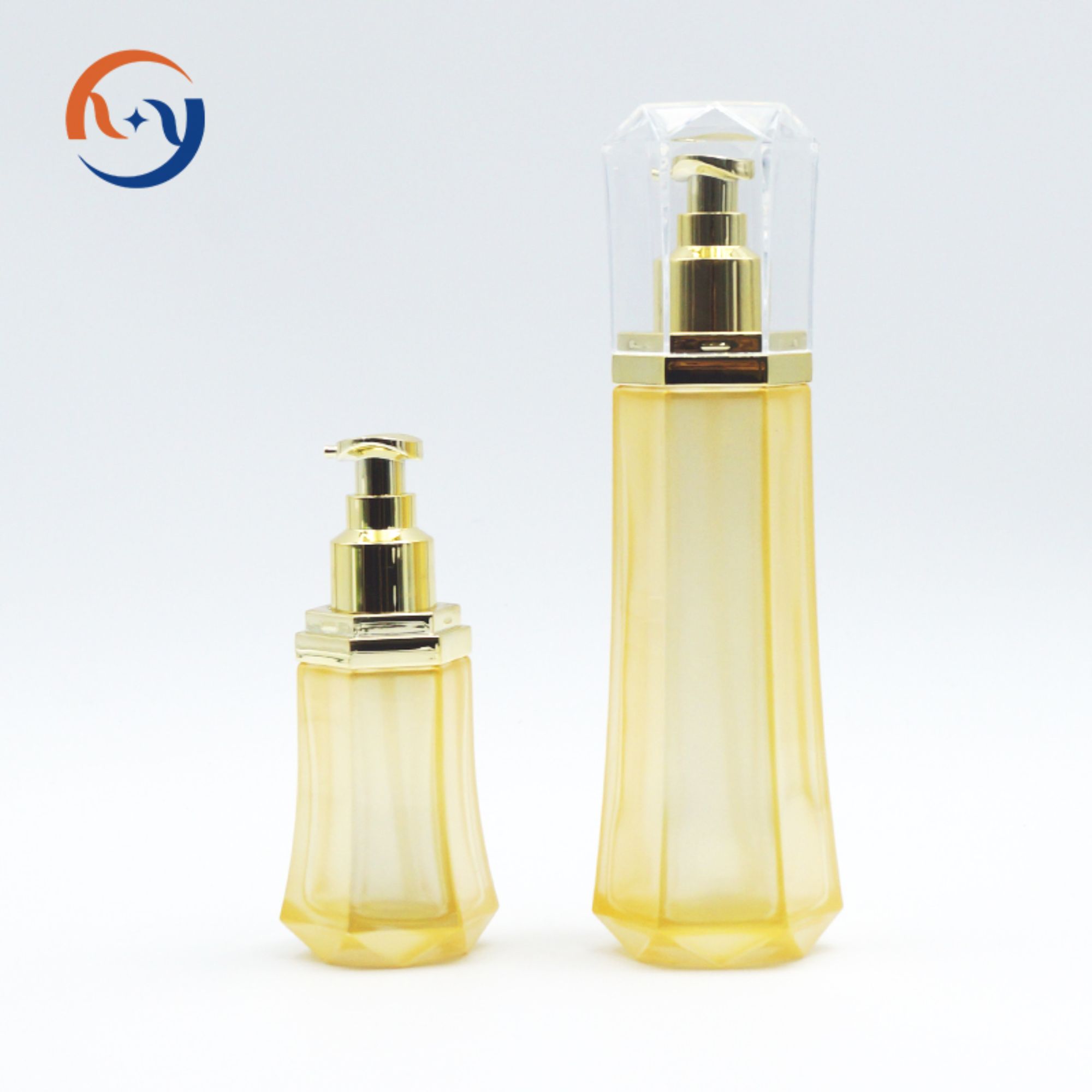 Seshoekige Gele Verpakkingfles huidversorging HY-2378