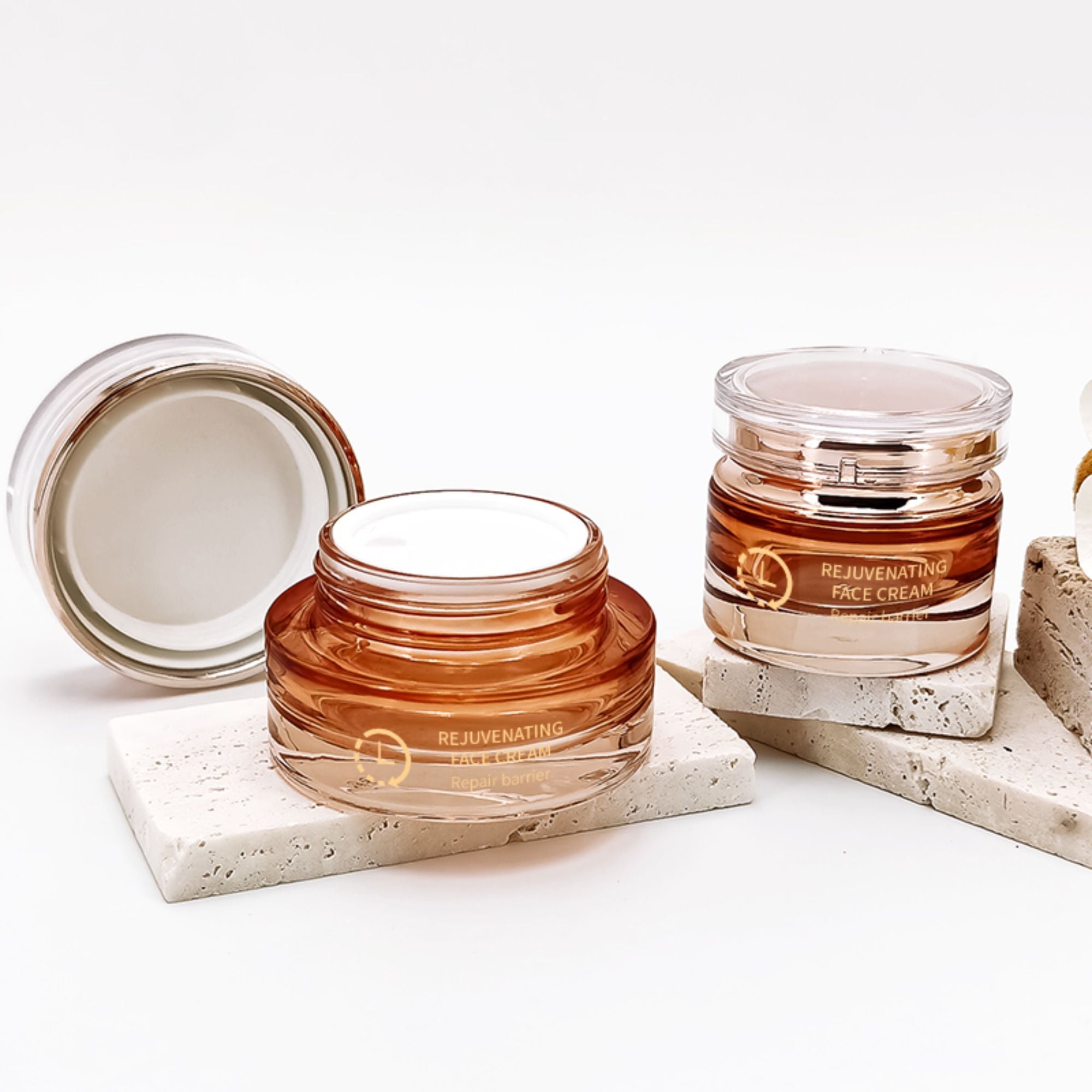 High quality 1oz 20g 50g glass jar customized glass Bottle set HY-2360