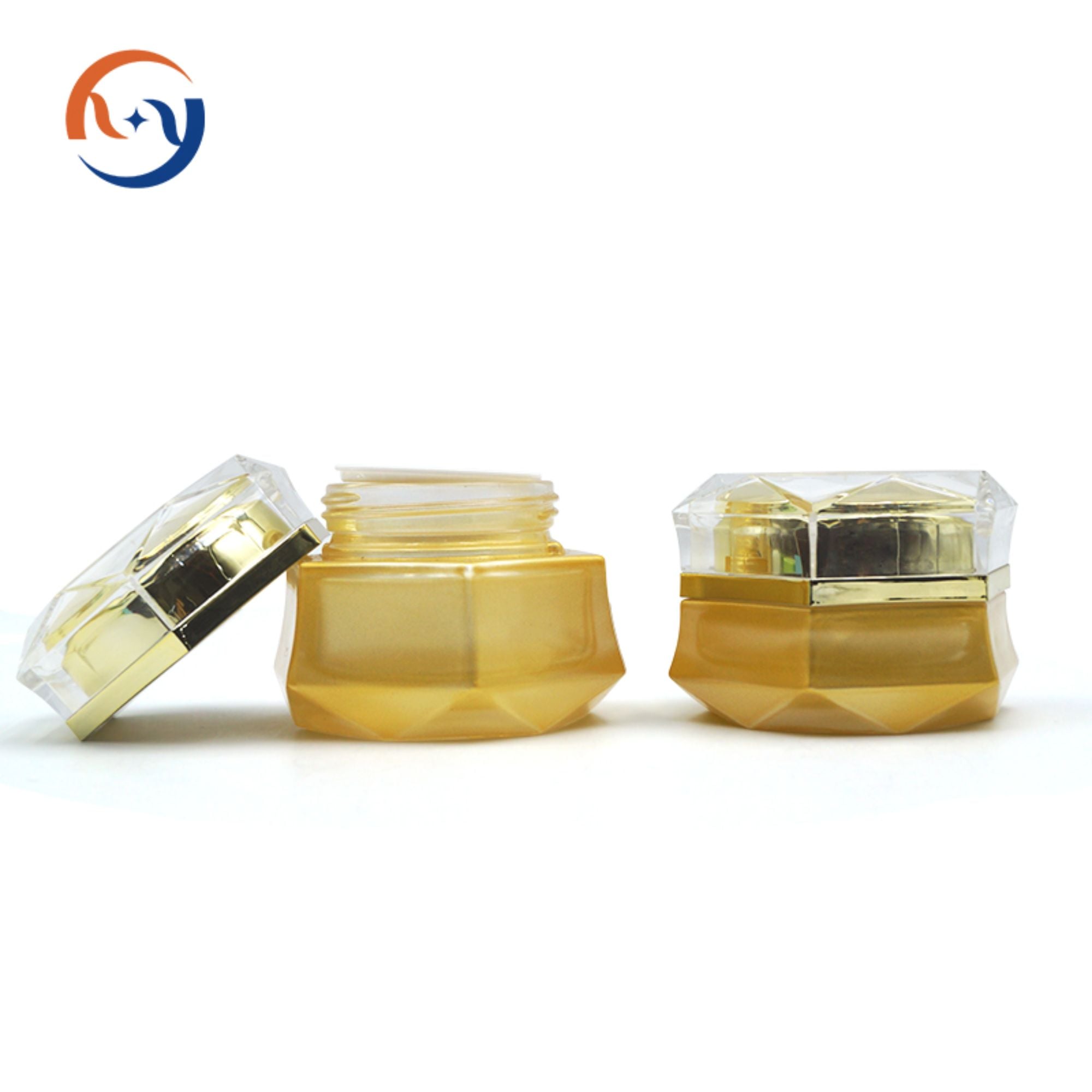 Seshoekige Gele Verpakkingfles huidversorging HY-2378