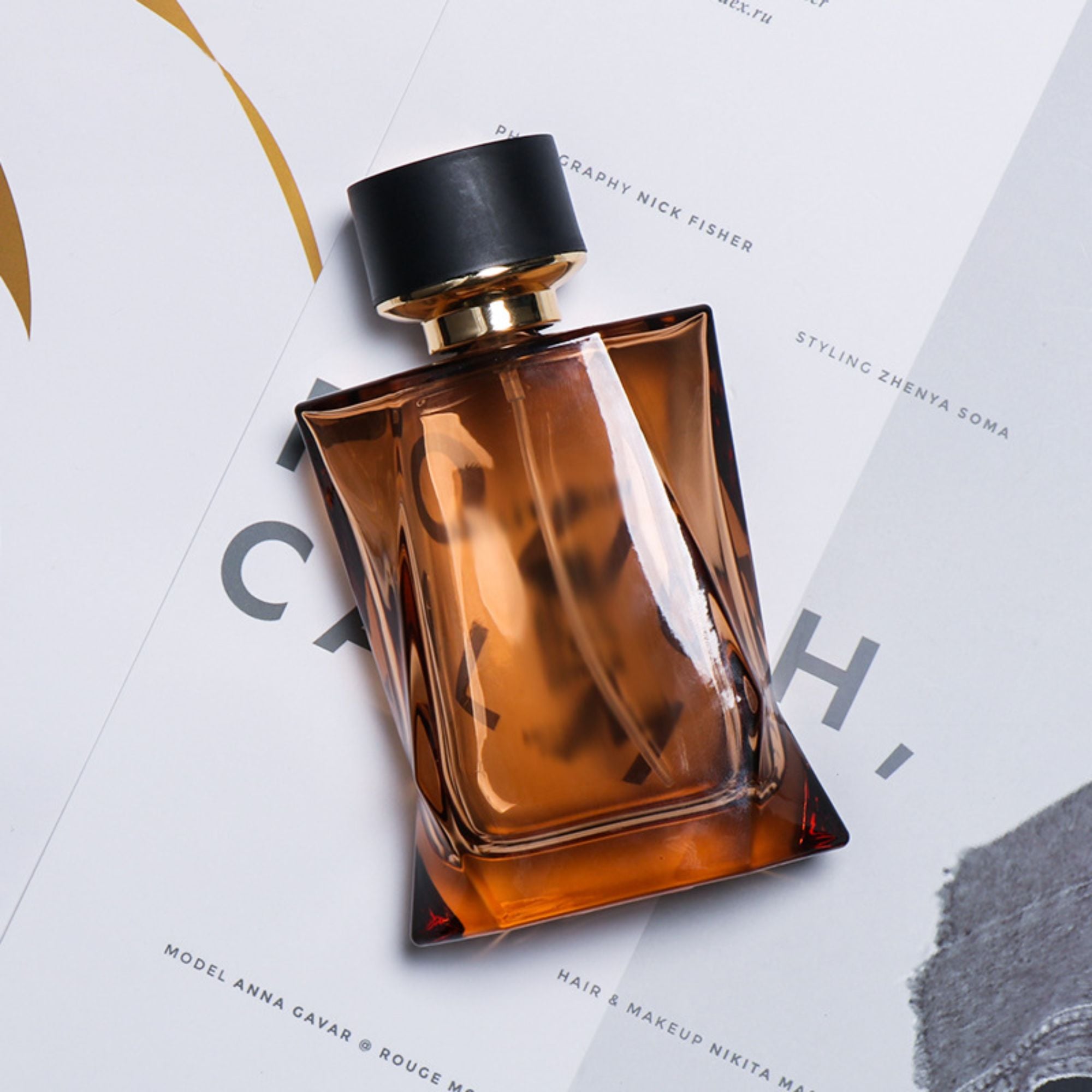 Classic brown perfume glass bottle manufacturer Amber glass bottle HY-201